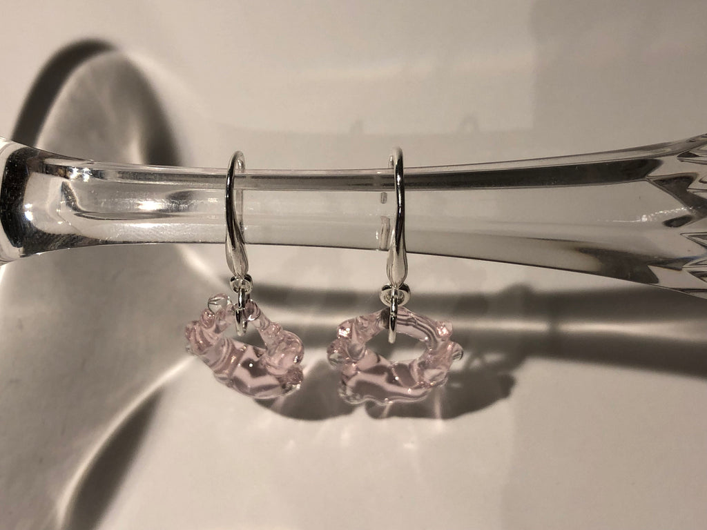 Translucent Rose Glass Earrings