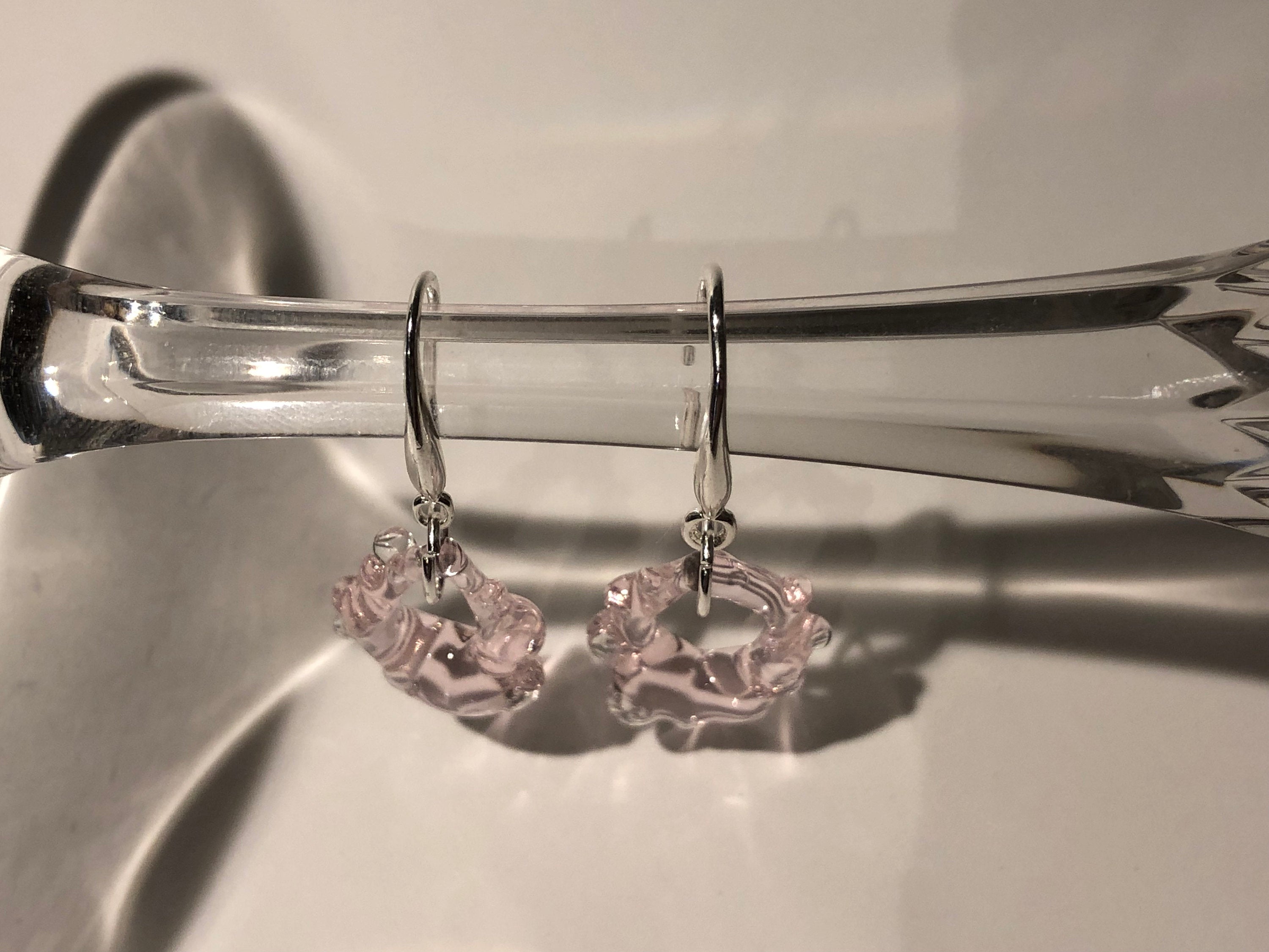 Translucent Rose Glass Earrings