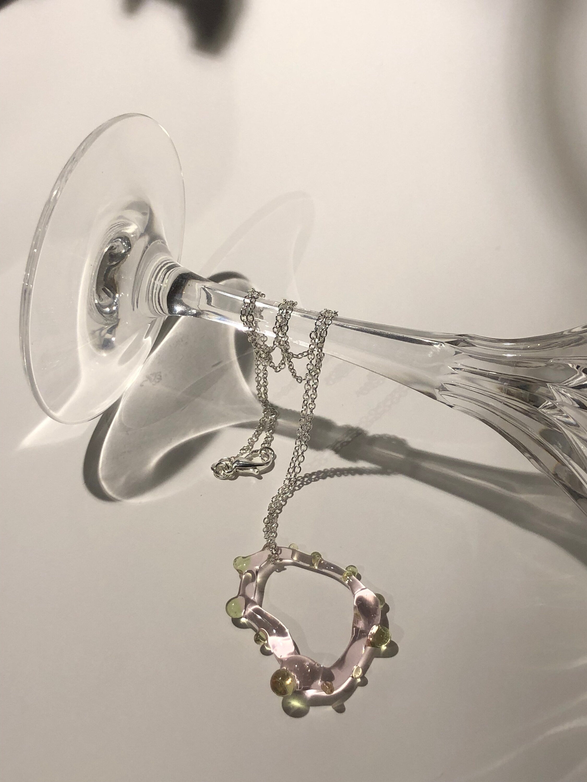 Organic Rose and Green Glass