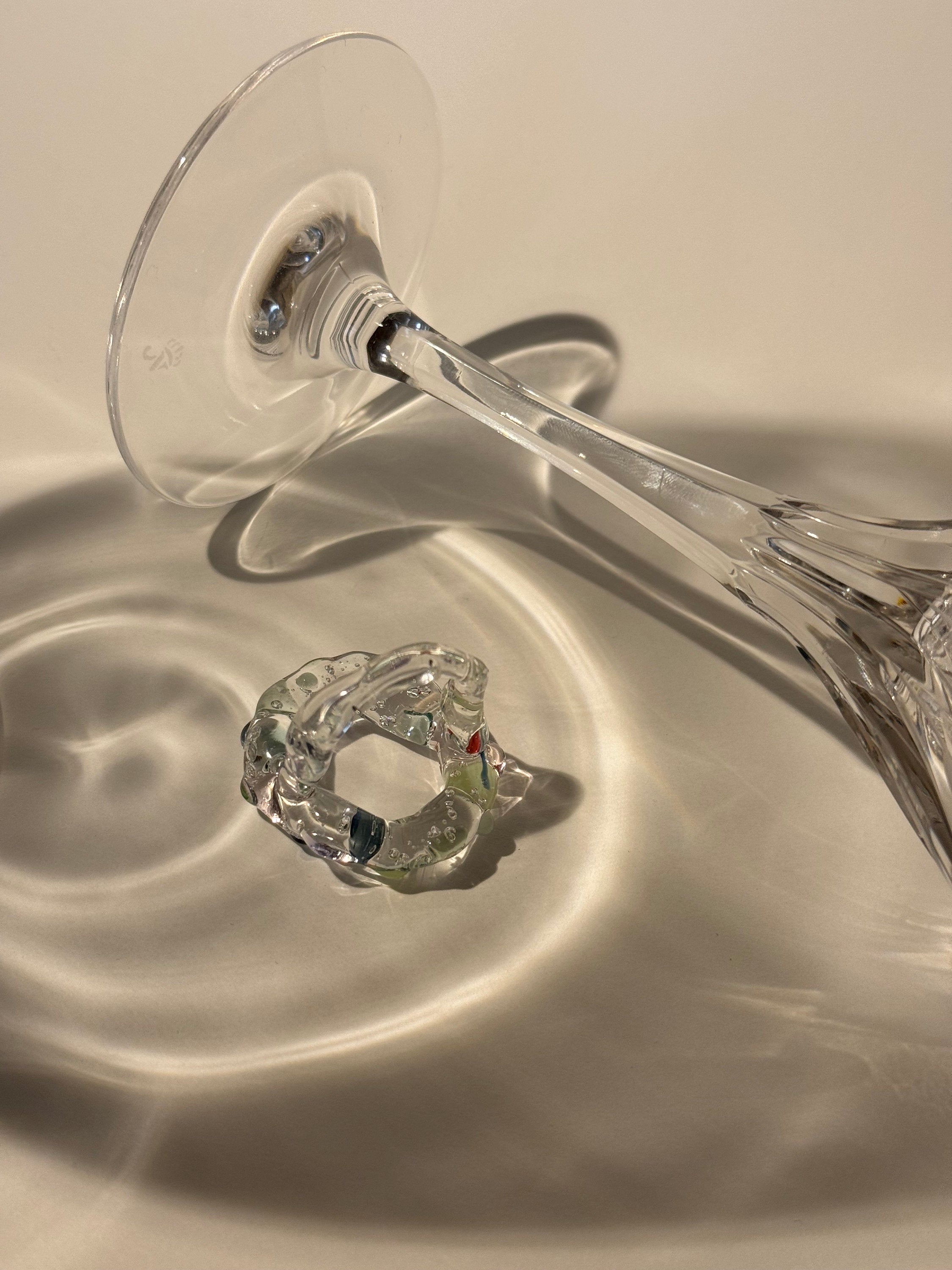 Colourful Circle Glass Ring