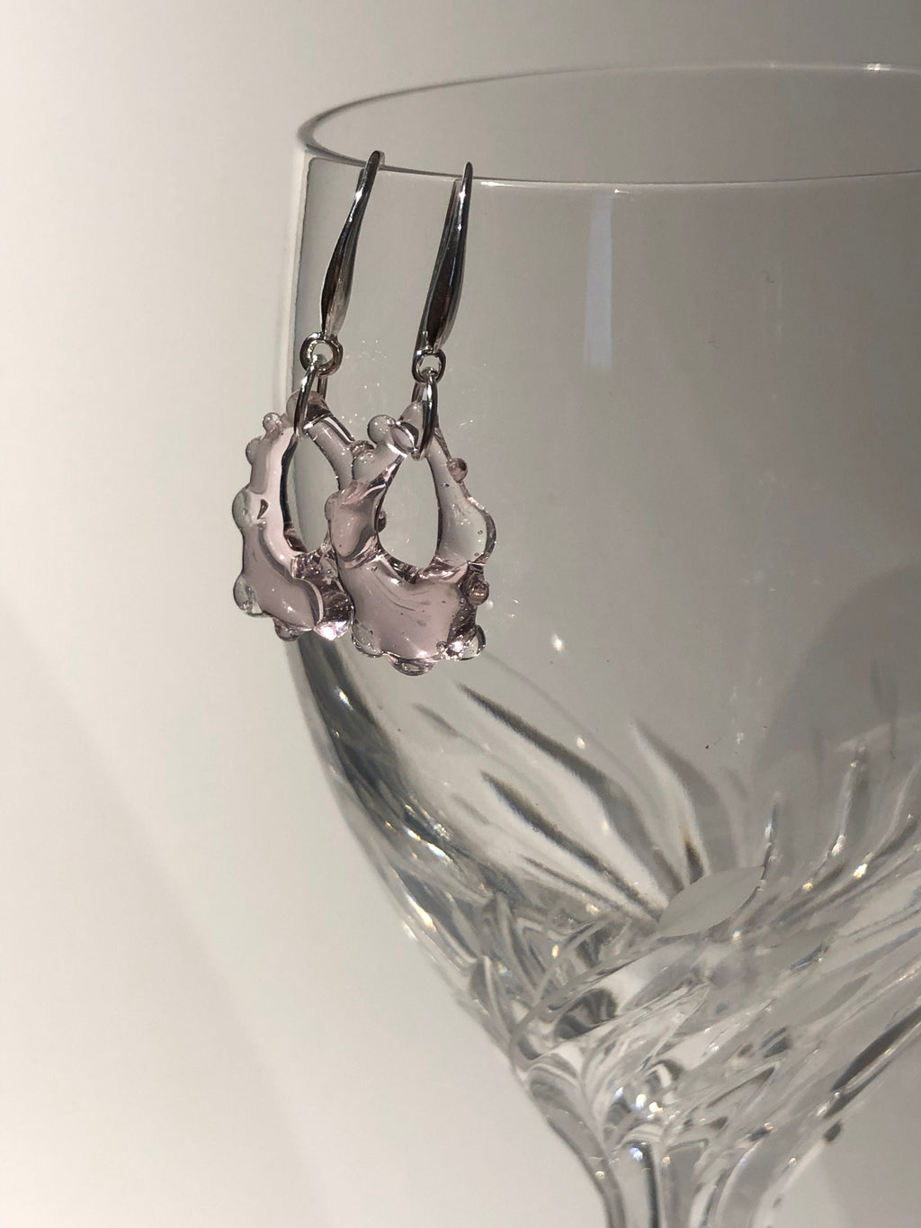 Translucent Rose Glass Earrings