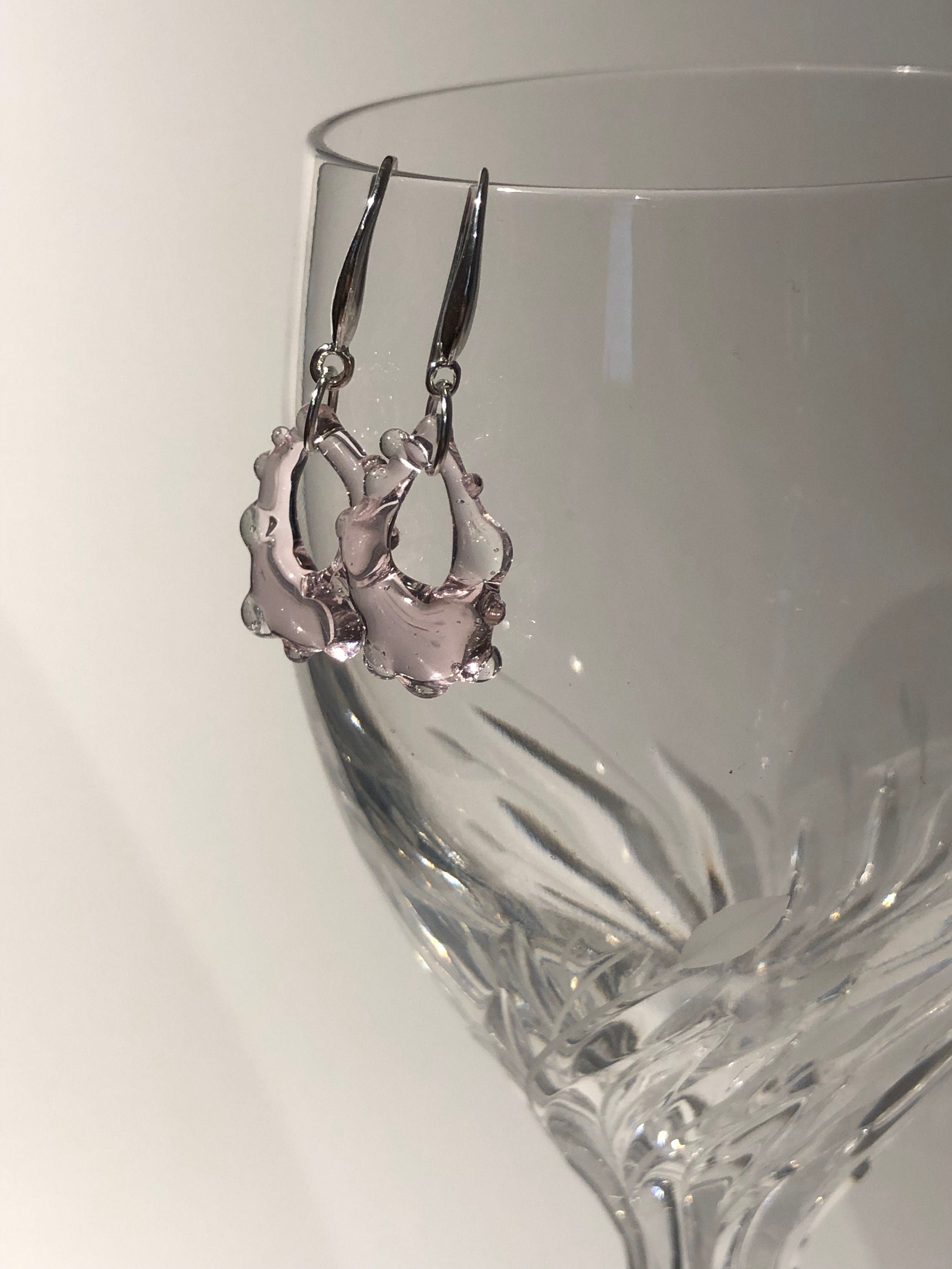 Translucent Rose Glass Earrings