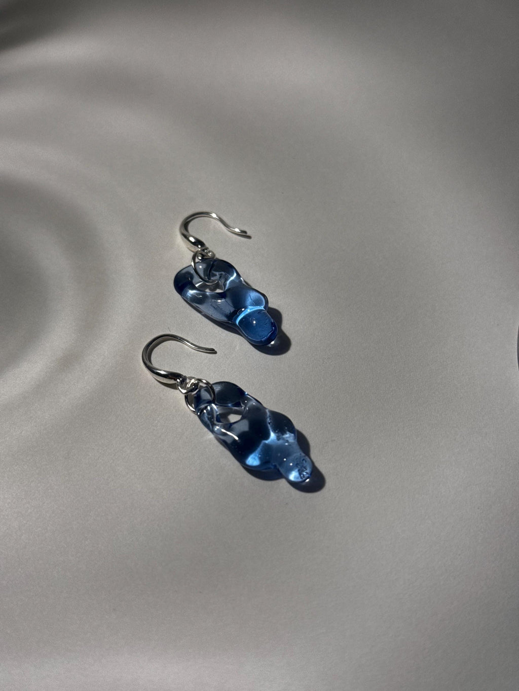 Blue Raindrop Glass Earrings