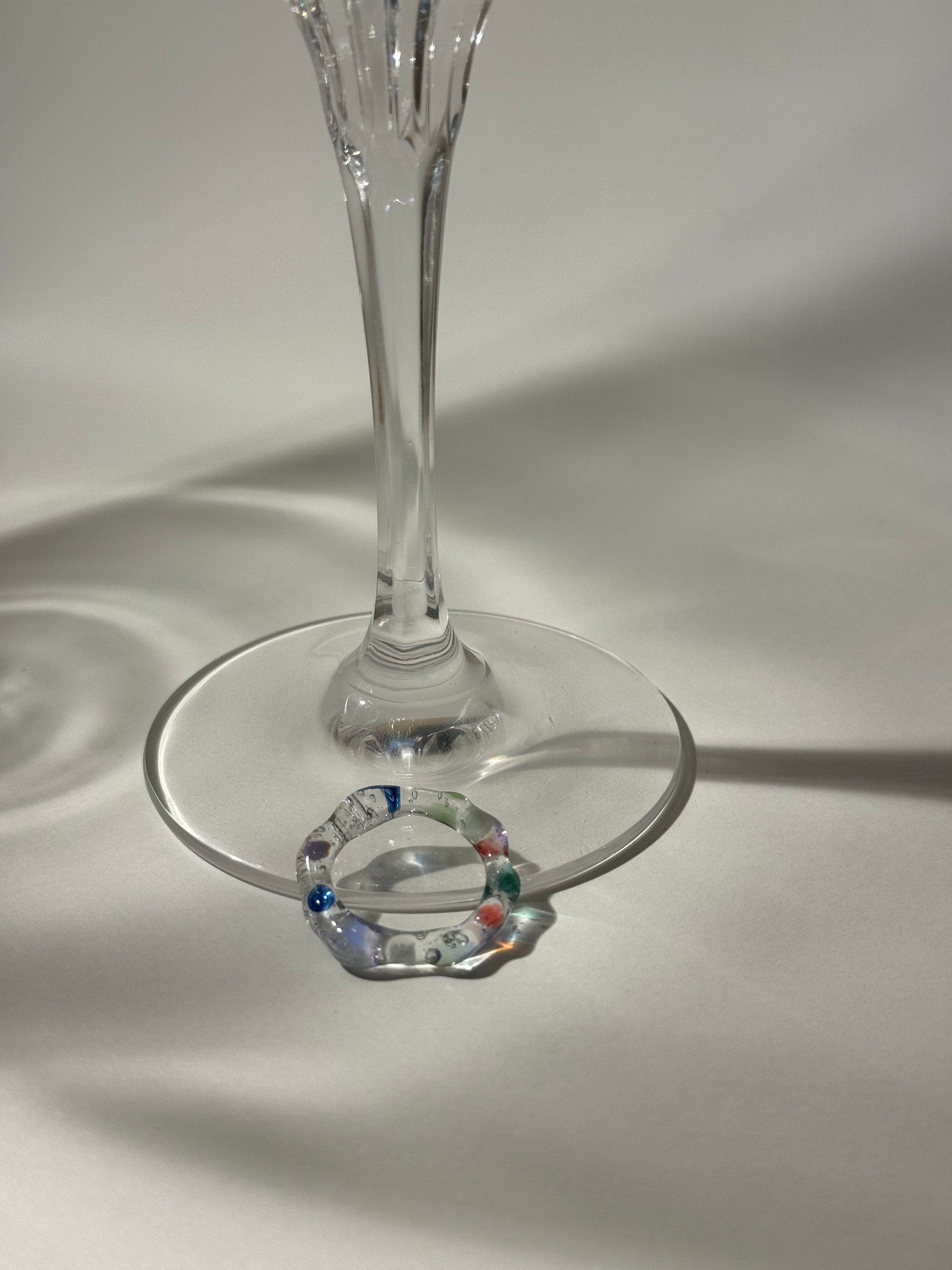 Colorful Clear Glass Ring