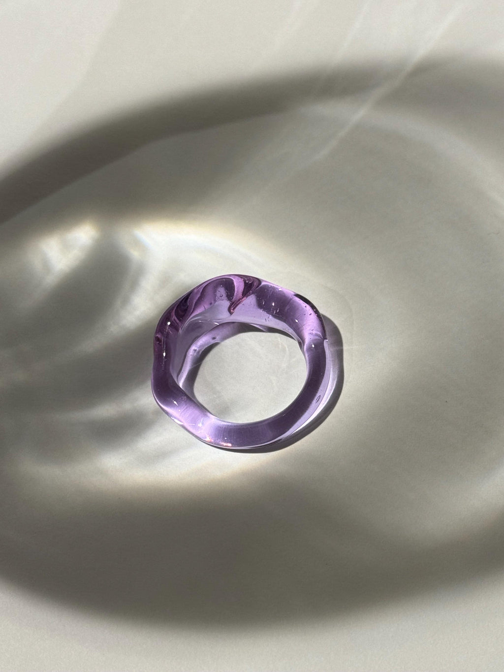 Chunky Purple Glass Ring