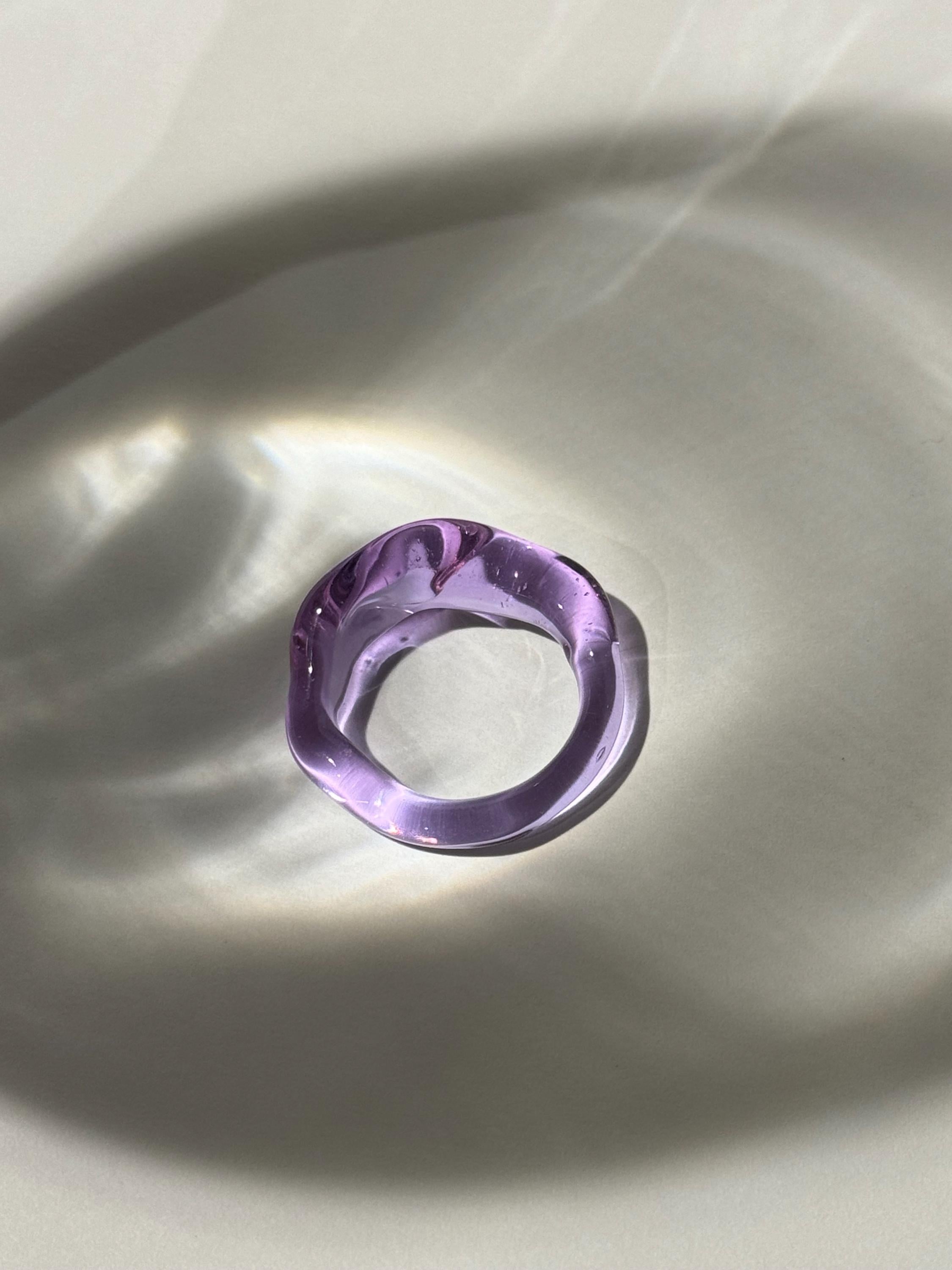 Chunky Purple Glass Ring
