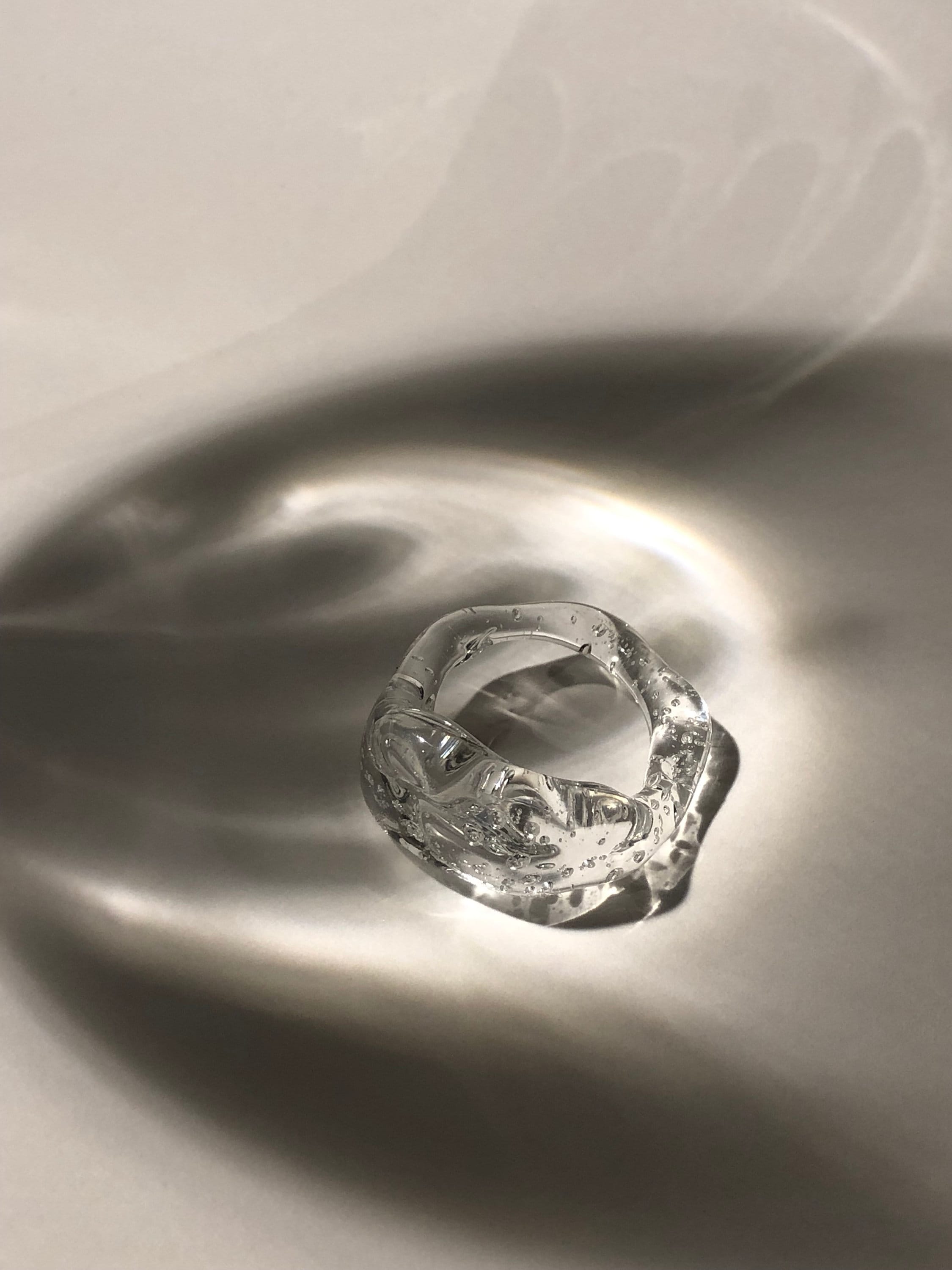 Chunky Clear Glass Ring