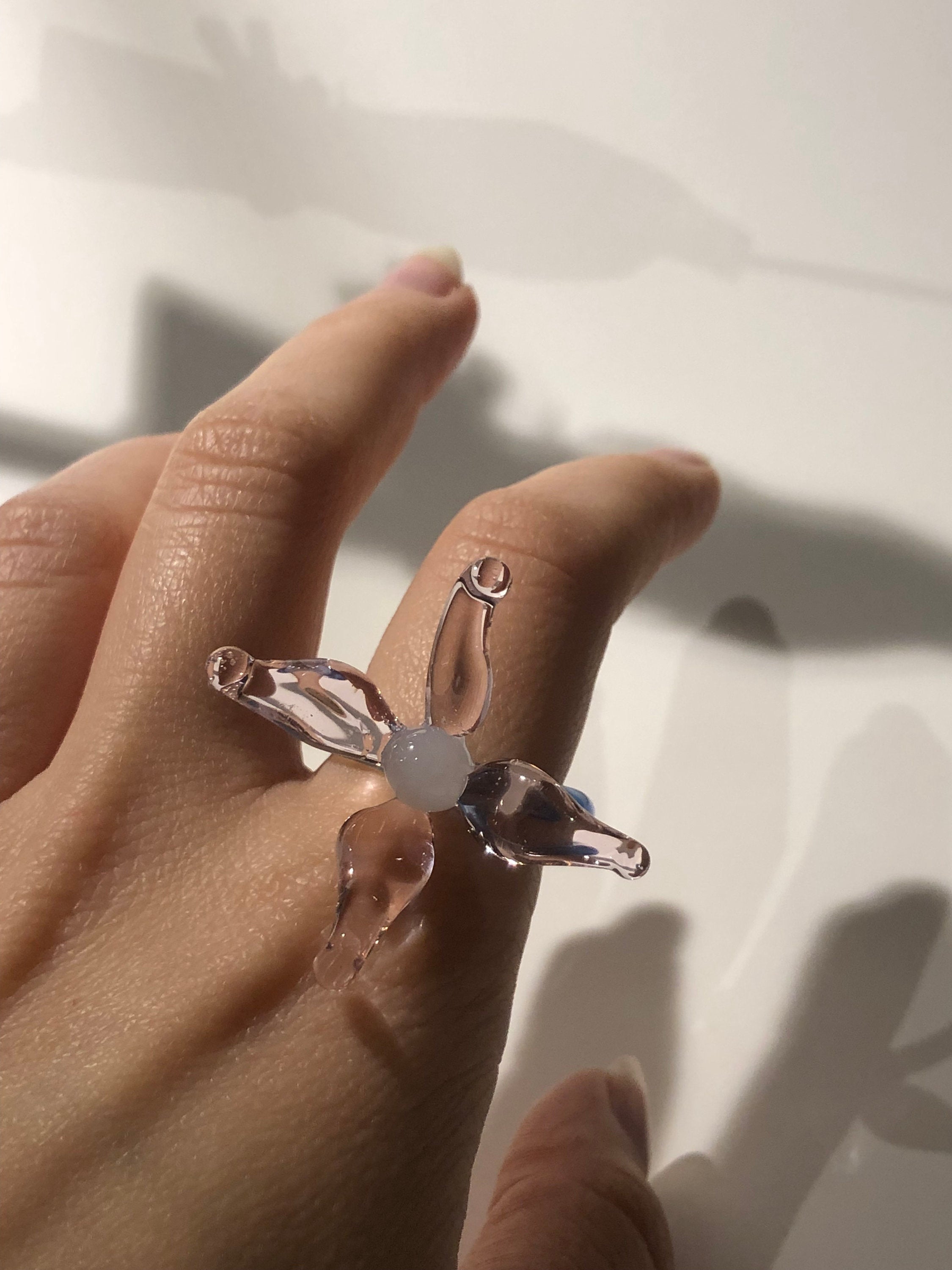Blue lily blossom ring