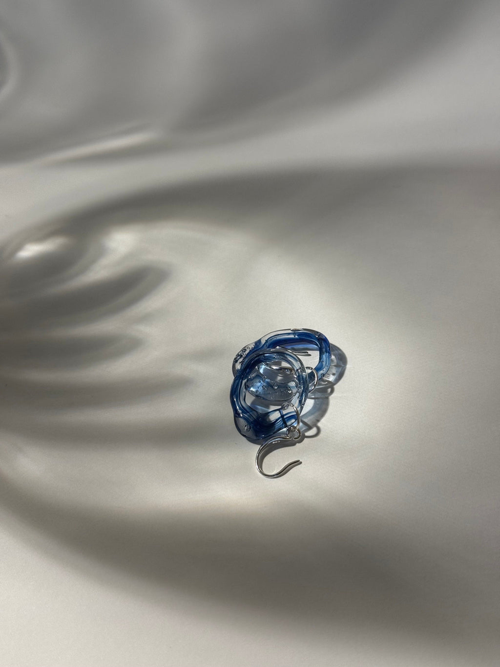 Blue swirling Glass Earrings