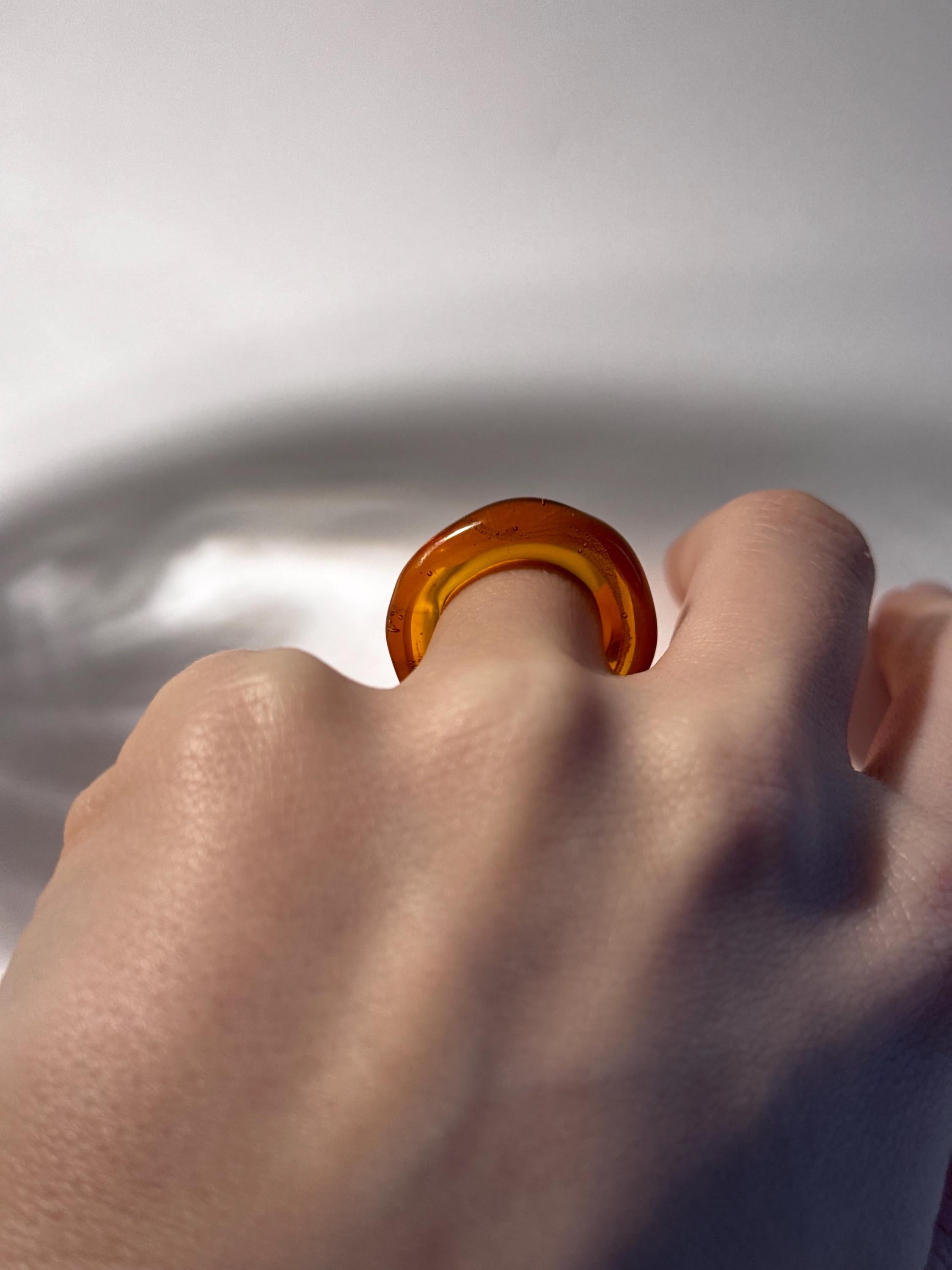 Earthy Brown Glass Ring