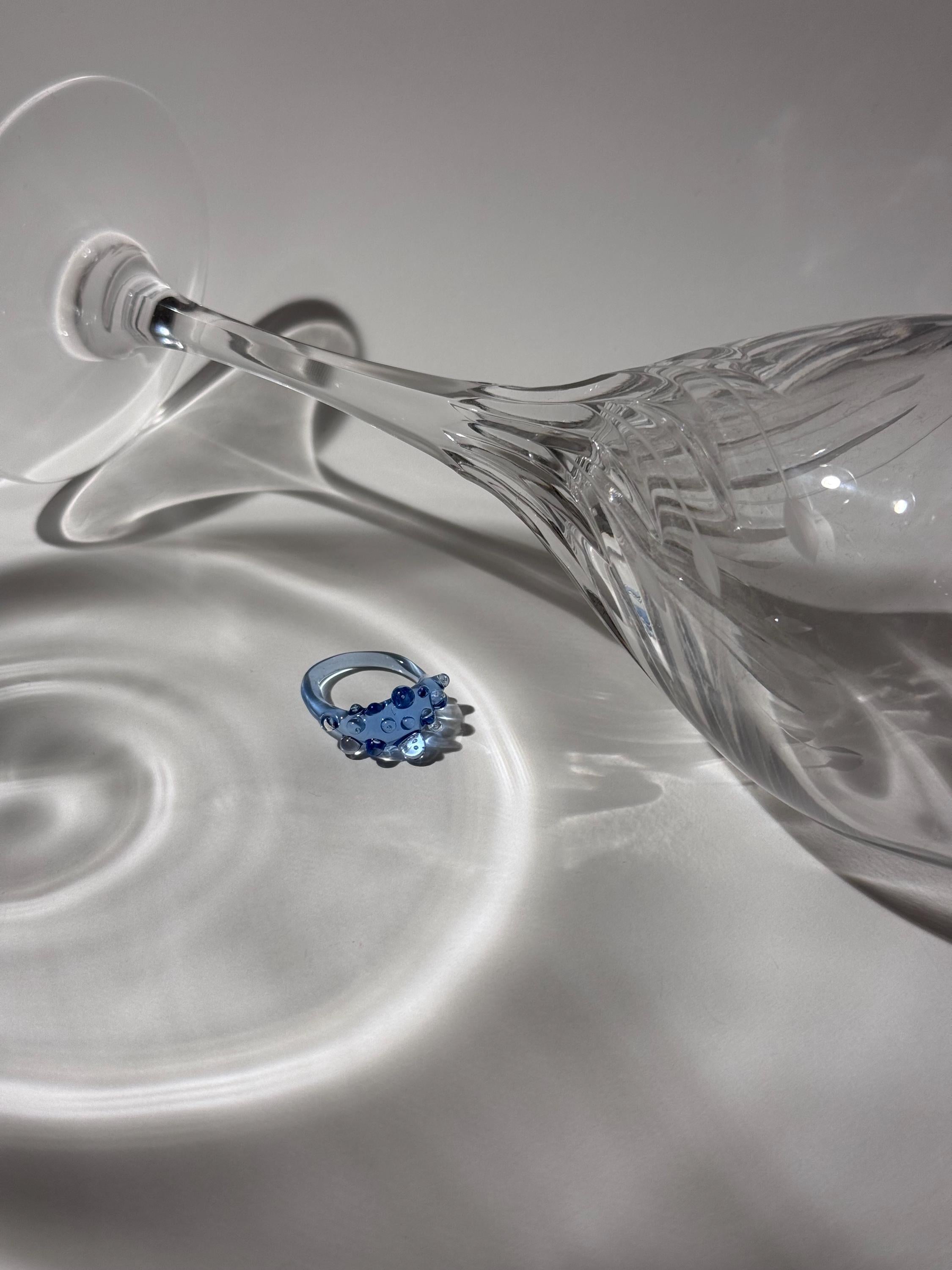 Raindrop glass ring