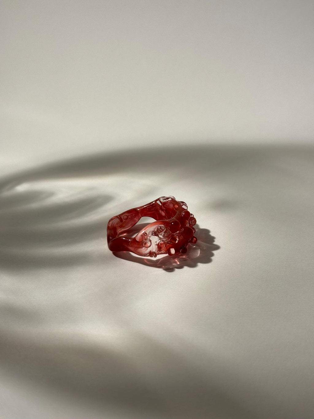 Chunky Red Glass Ring