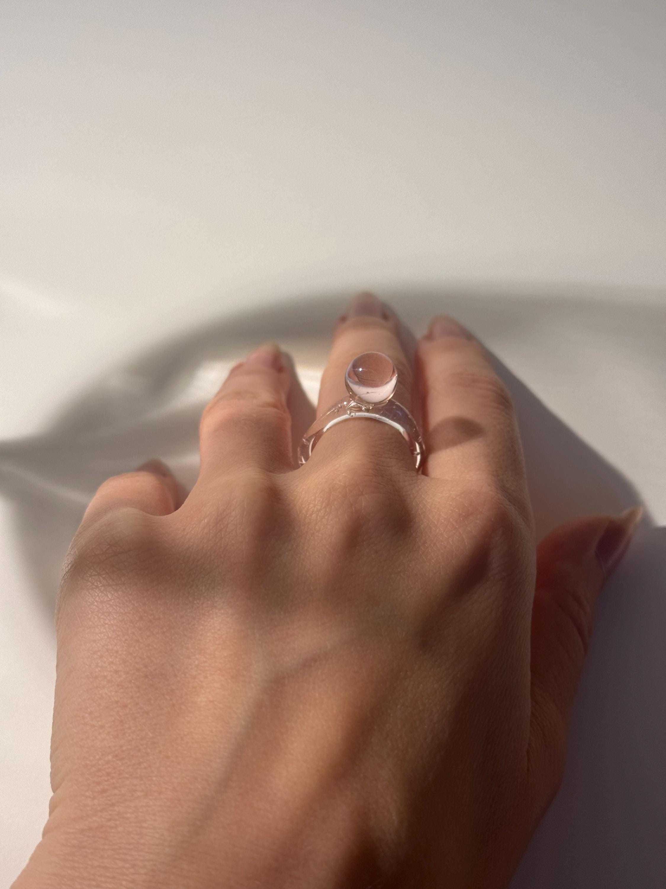 Rose drop Glass Ring