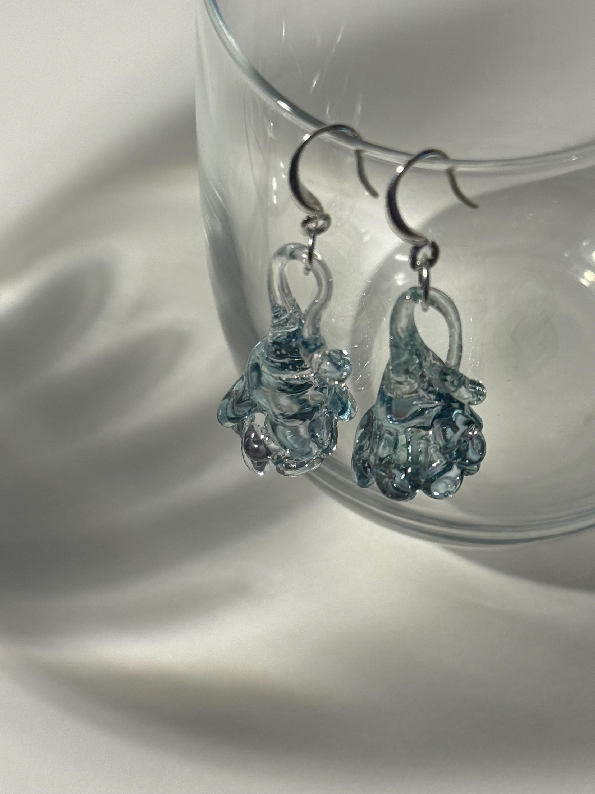 Soft Blue Blossom Flower Earrings
