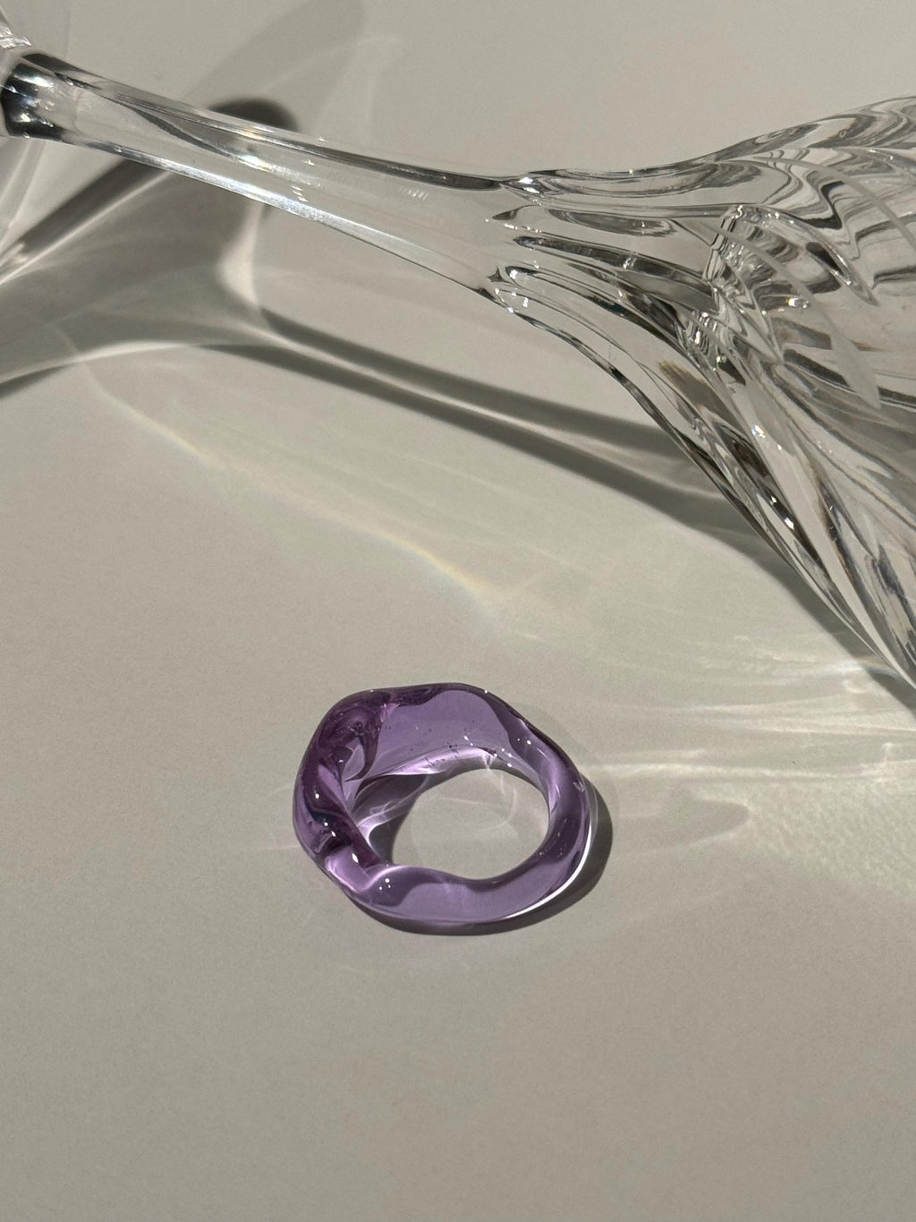 Chunky Purple Glass Ring
