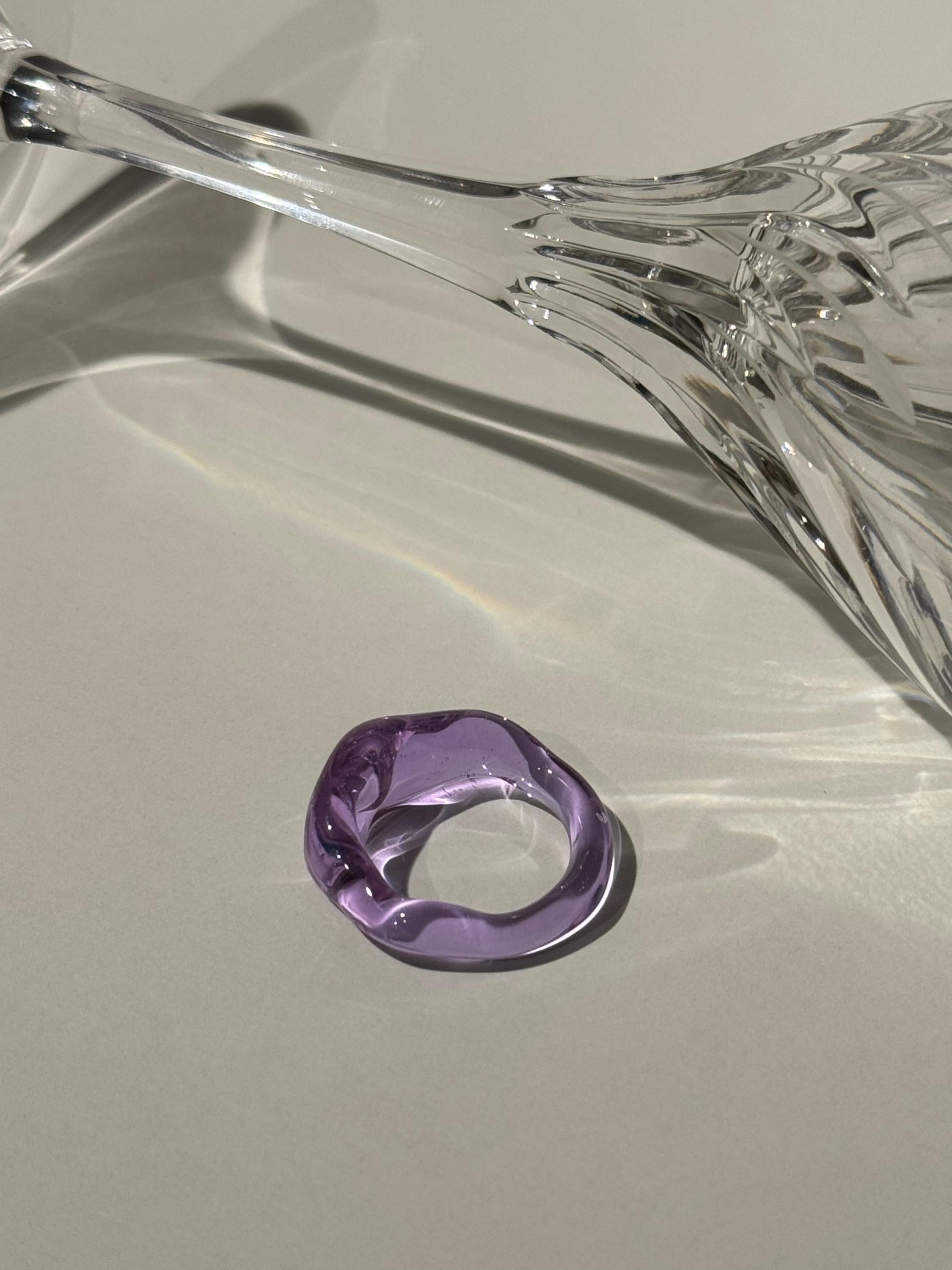 Chunky Purple Glass Ring