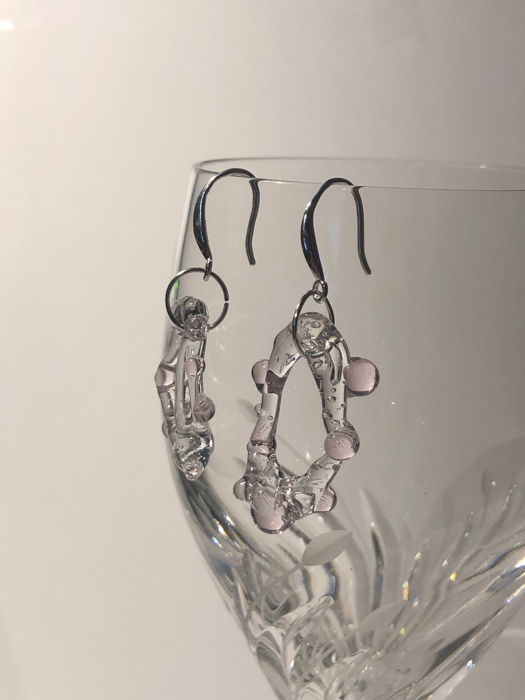 Rose dotted Circle Earrings