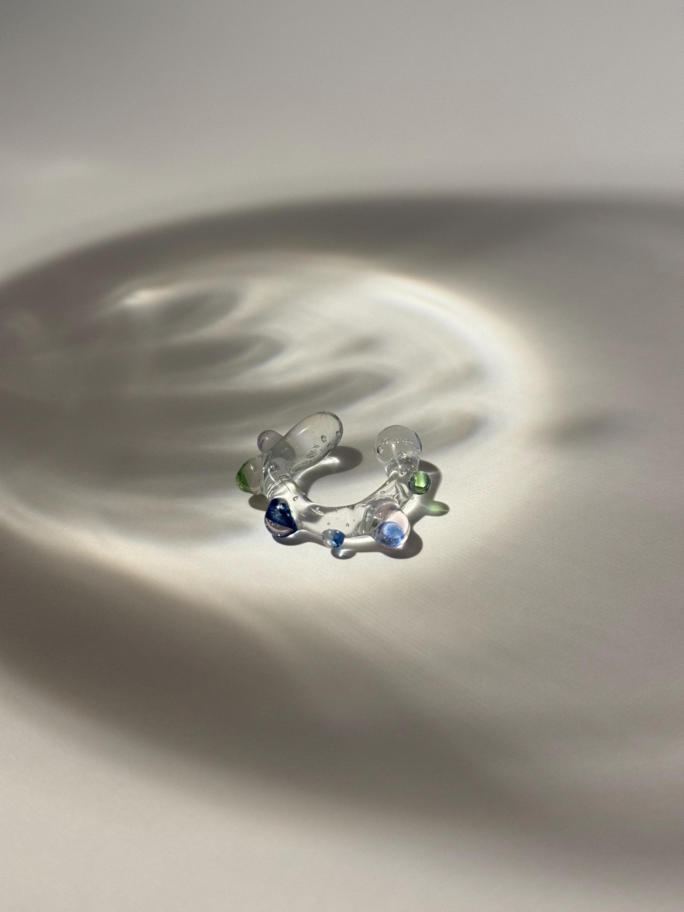 Playfully bubbly Glass Earcuff