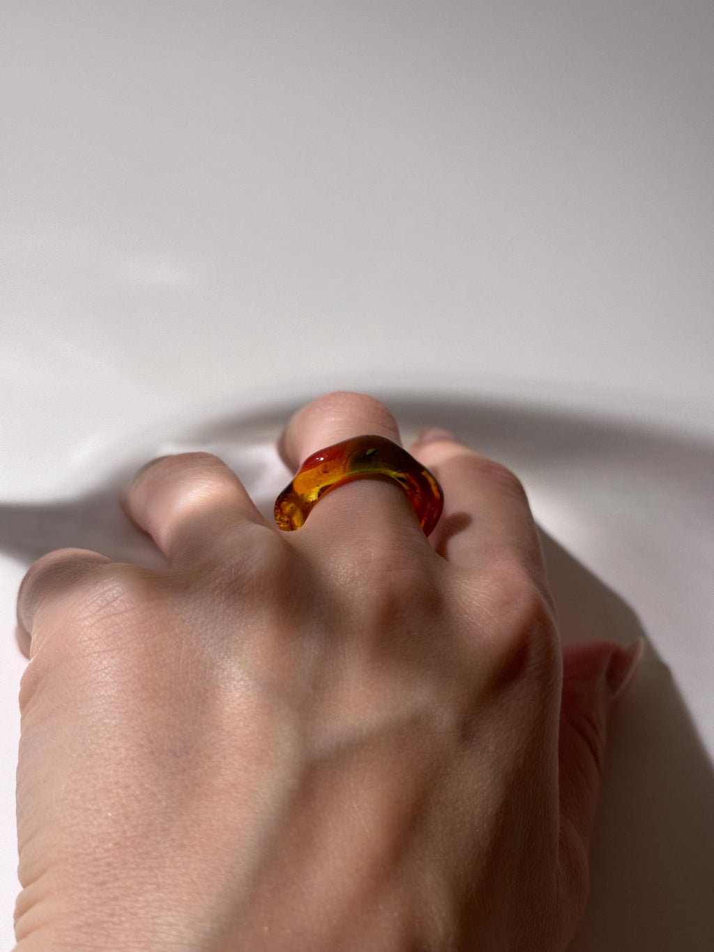 Autumn Leaves Inspired Glass Ring