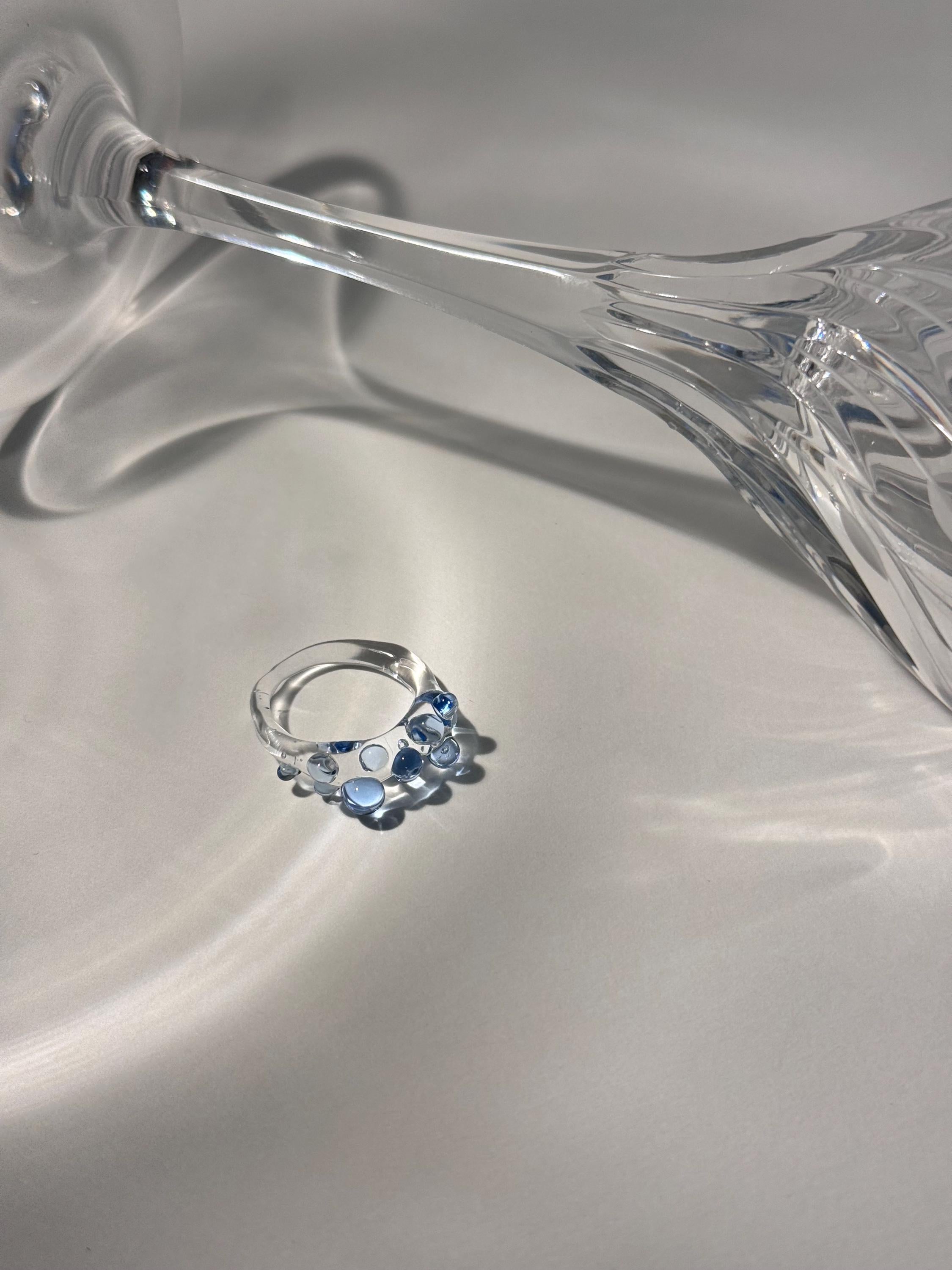 Blue dotted Glass Ring