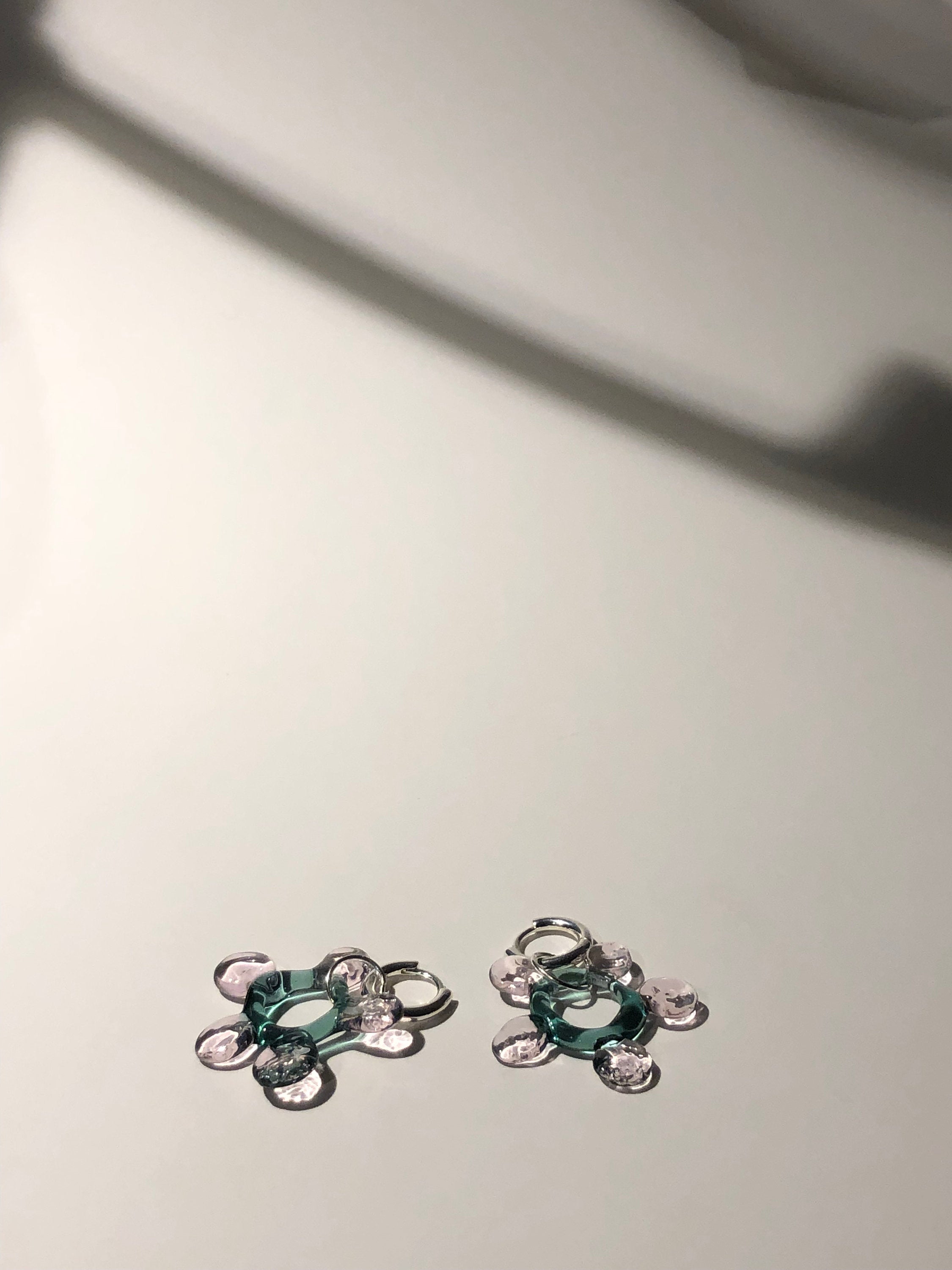 Turquoise Flower Hoop Earrings