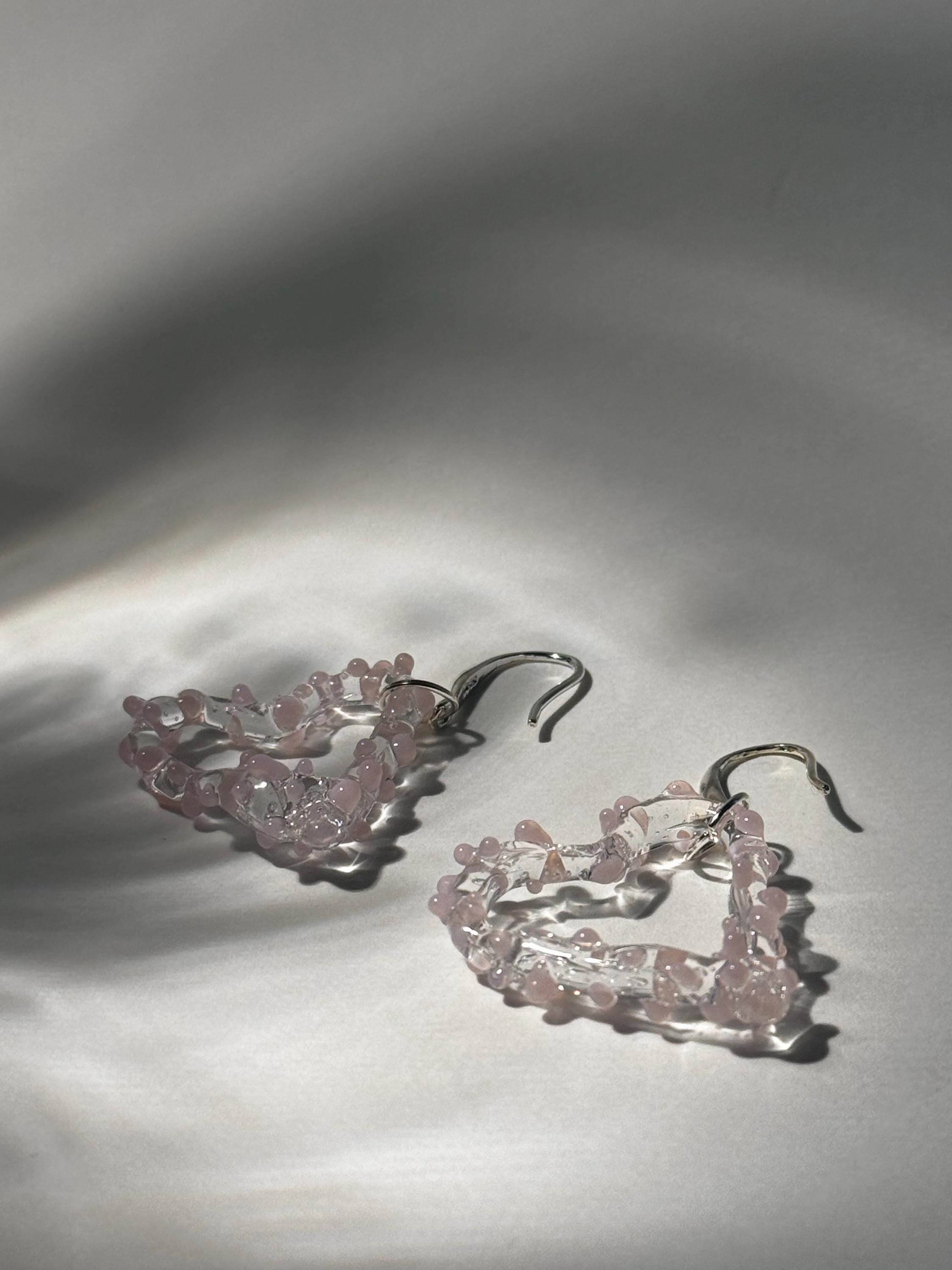 Rose Heart Earrings