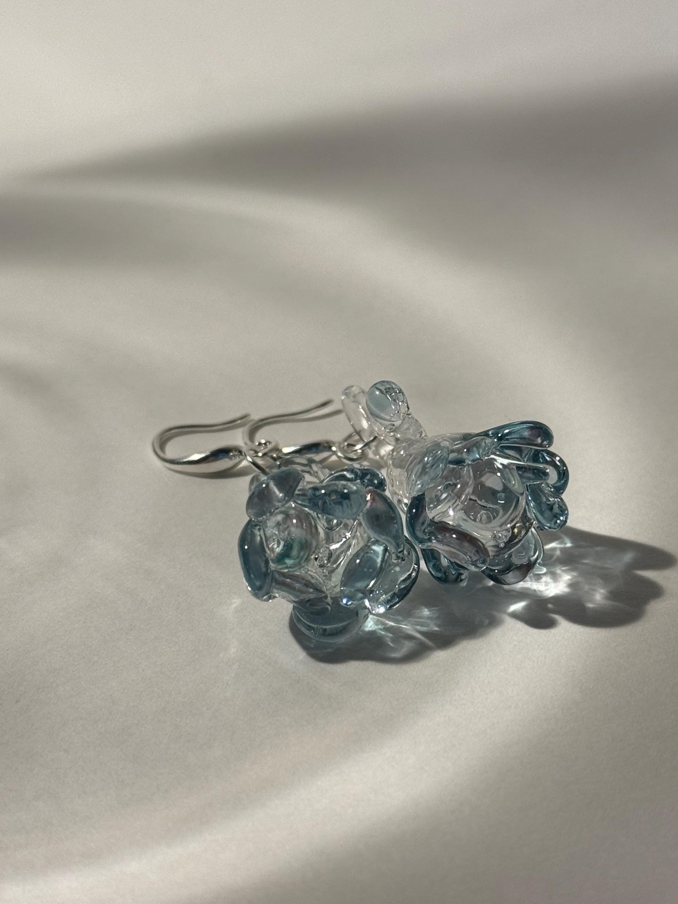 Soft Blue Blossom Flower Earrings