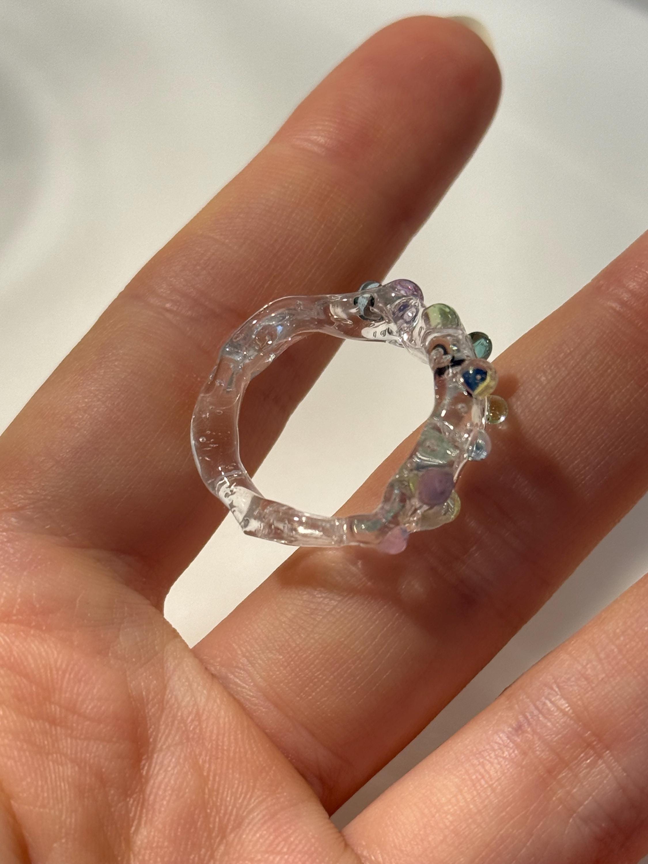 Chunky Colorful Glass Ring