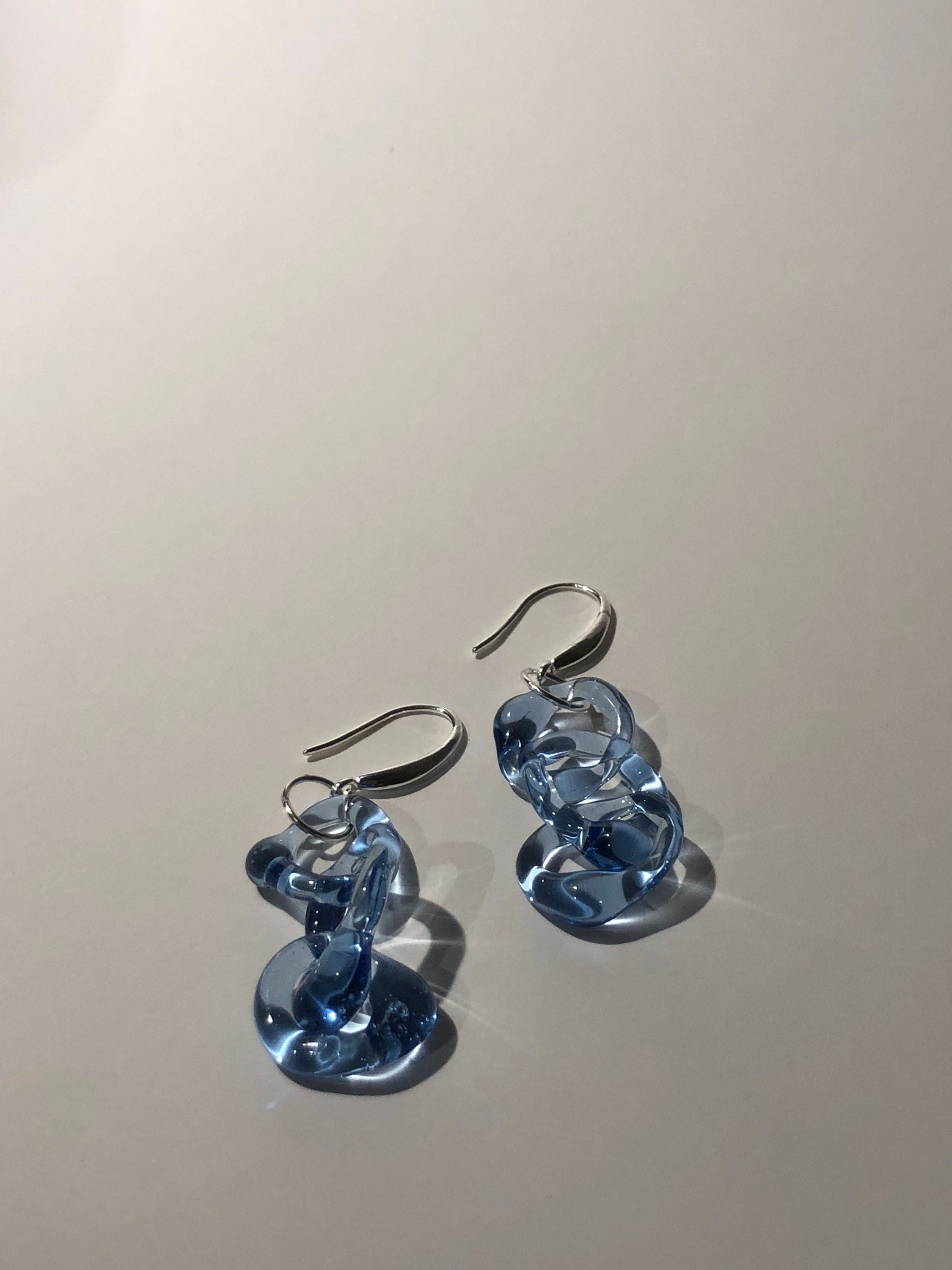 Exquisite Blue Borosilicate Glass Earrings
