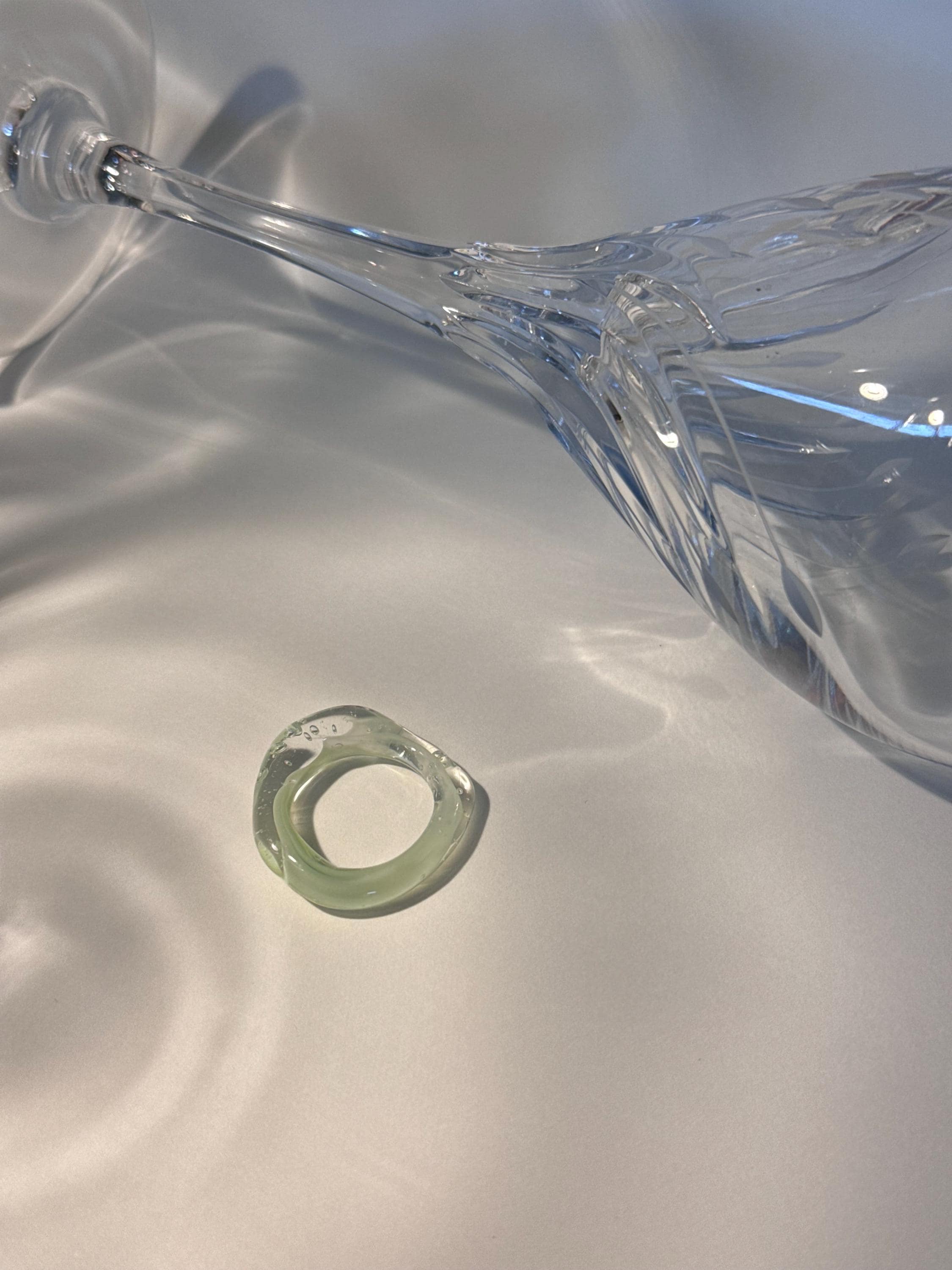 Mint Green Matcha swirl Glass Ring