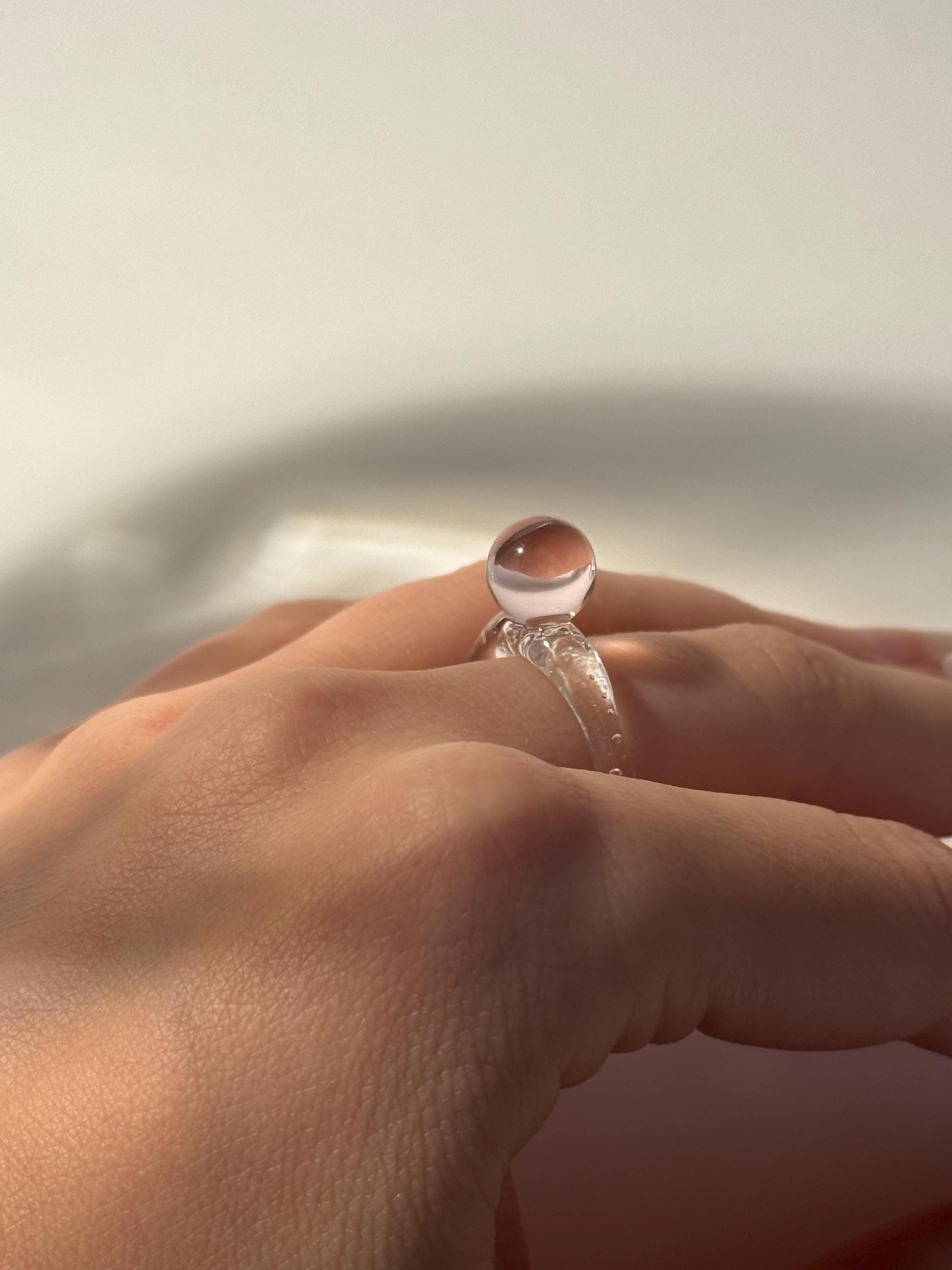 Rose drop Glass Ring