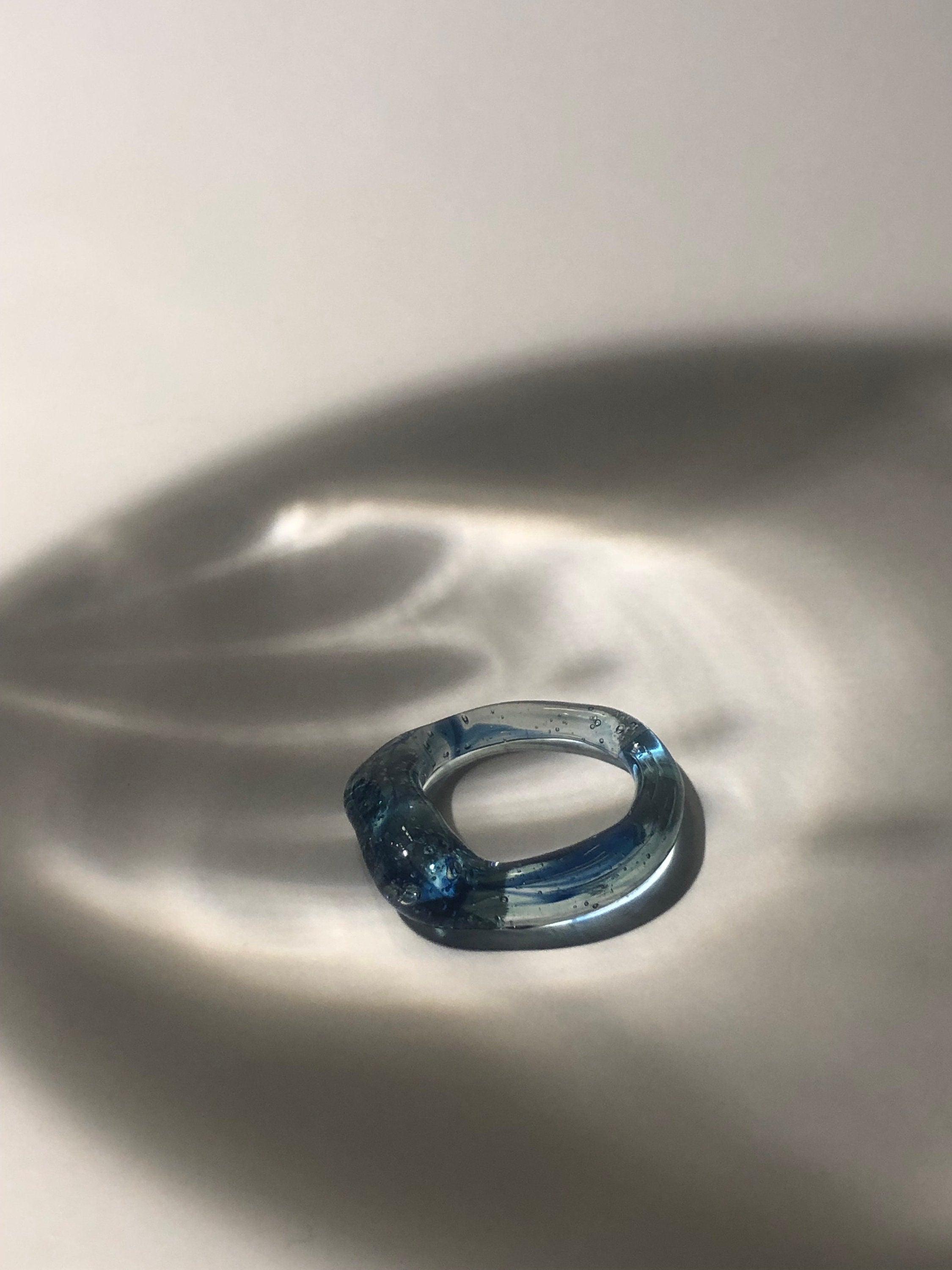 Ocean blue Glass Ring