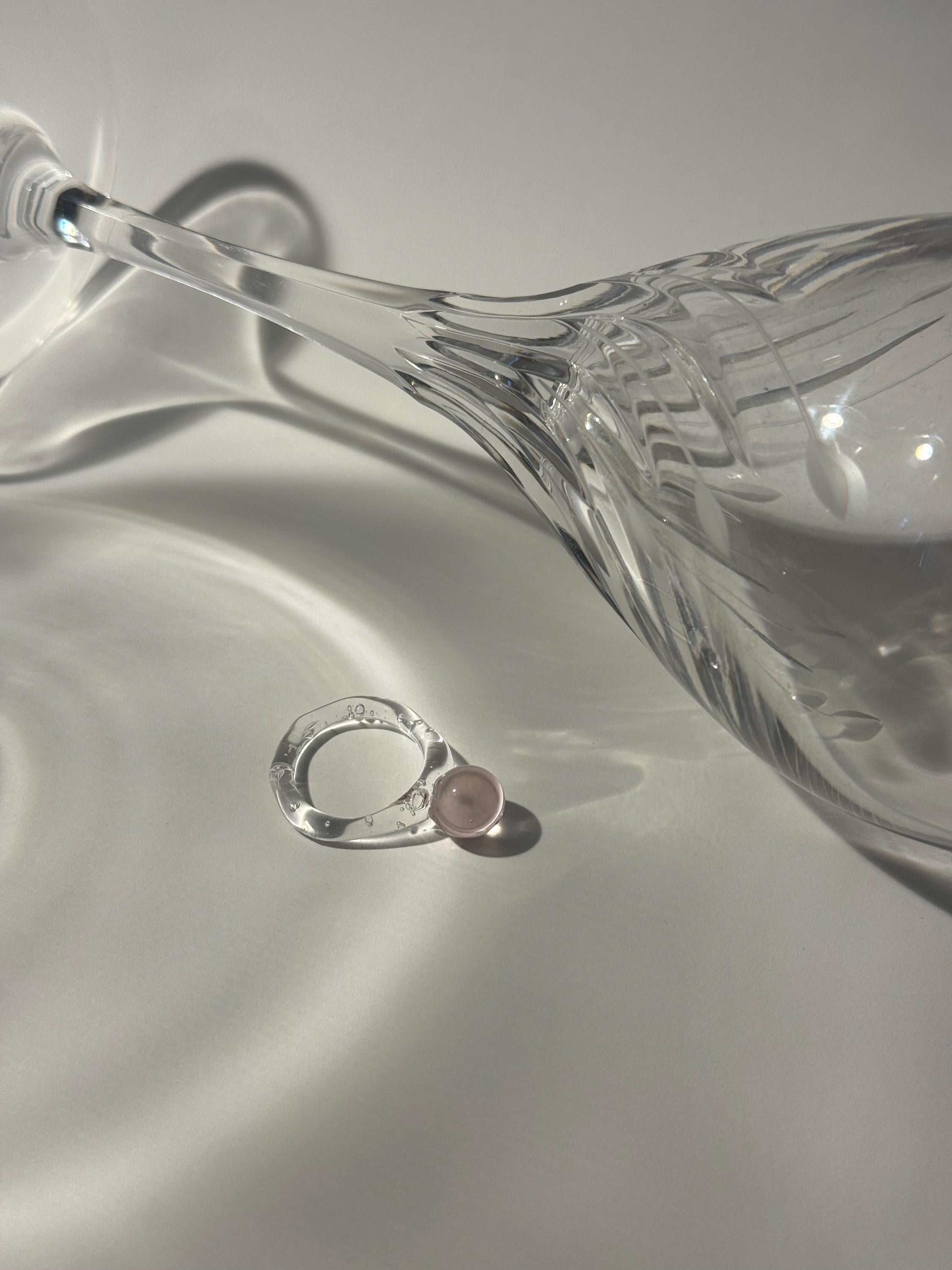 Rose drop Glass Ring