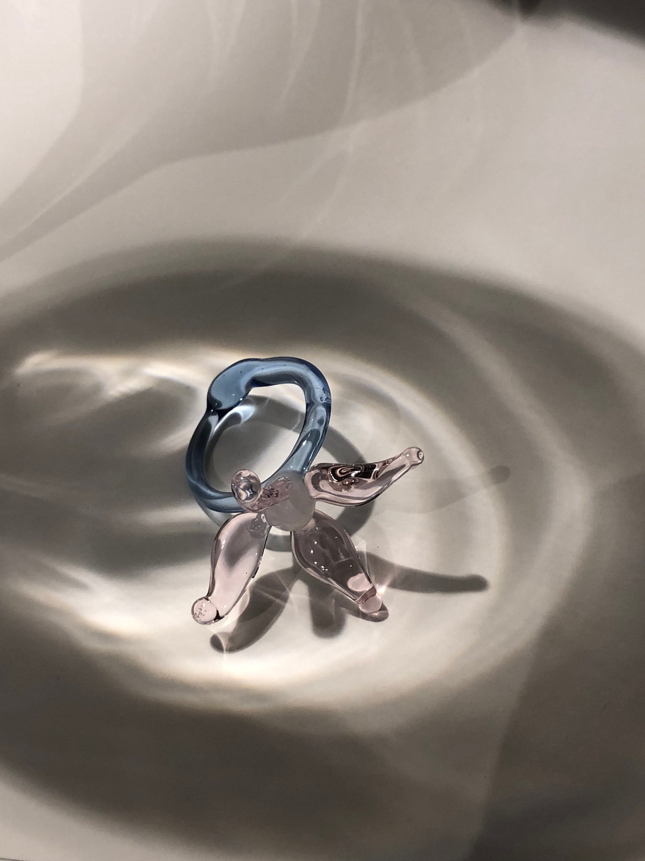 Blue lily blossom ring