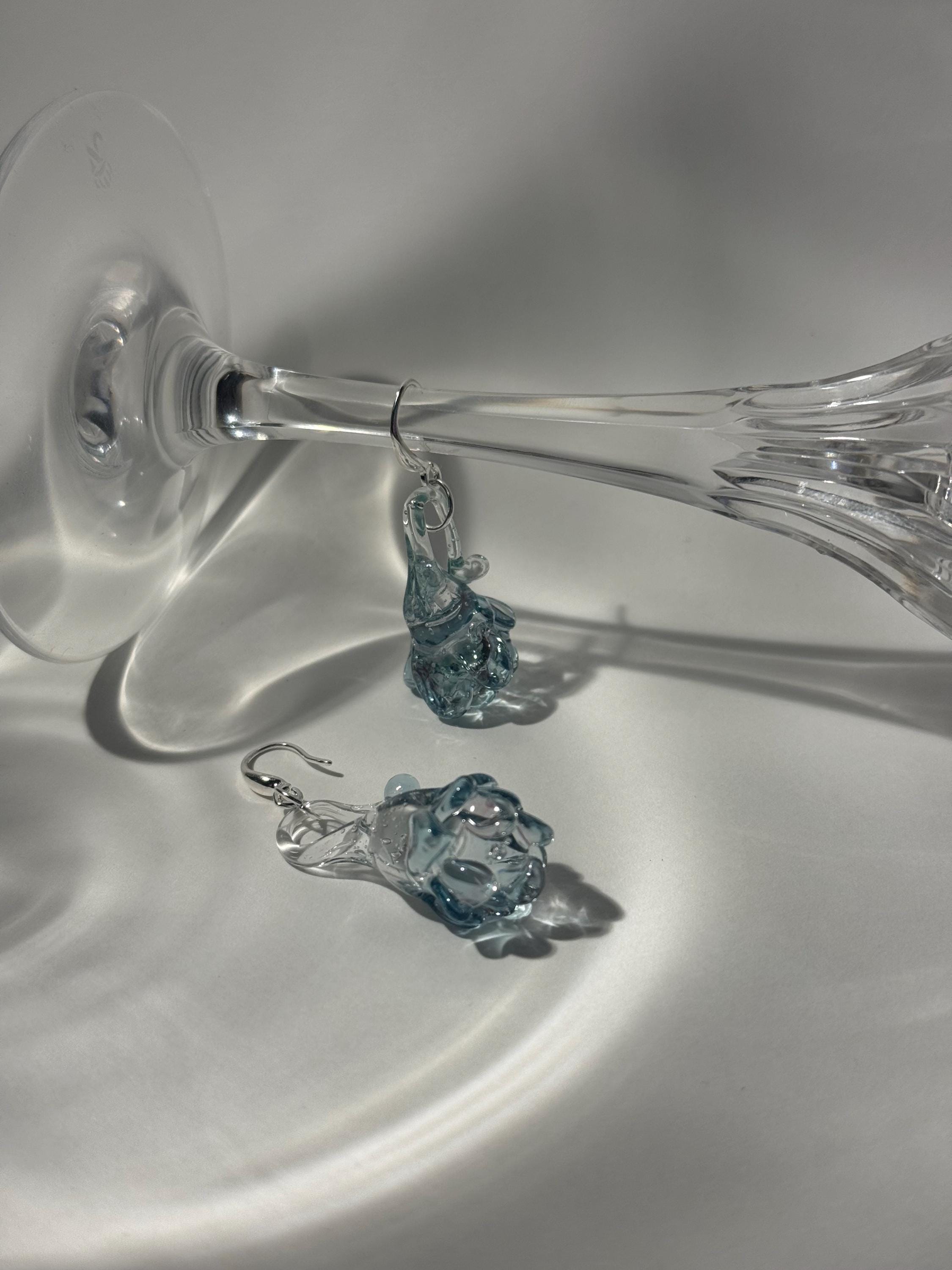 Soft Blue Blossom Flower Earrings