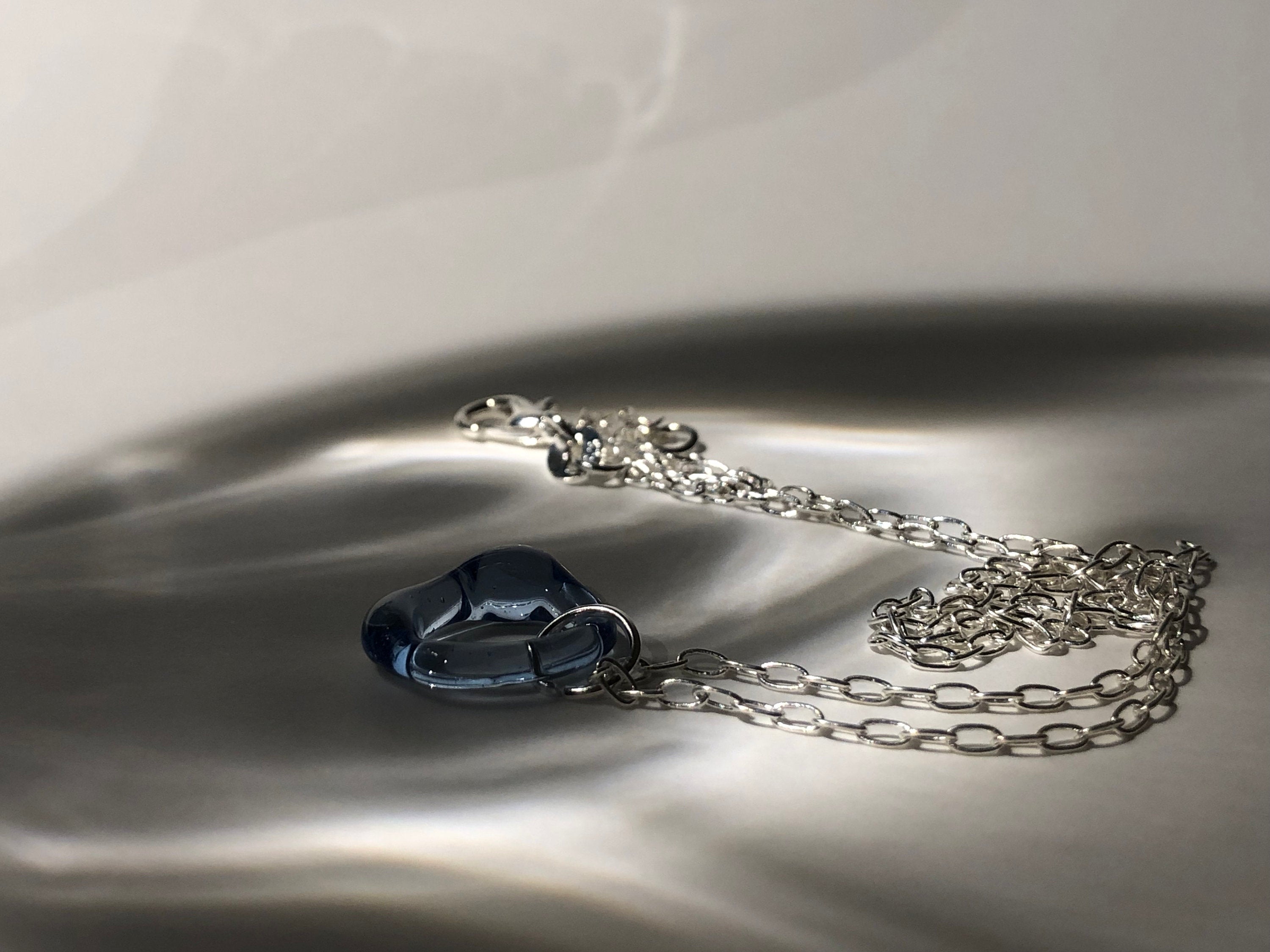 Charming Tiny Blue Glass Pendant