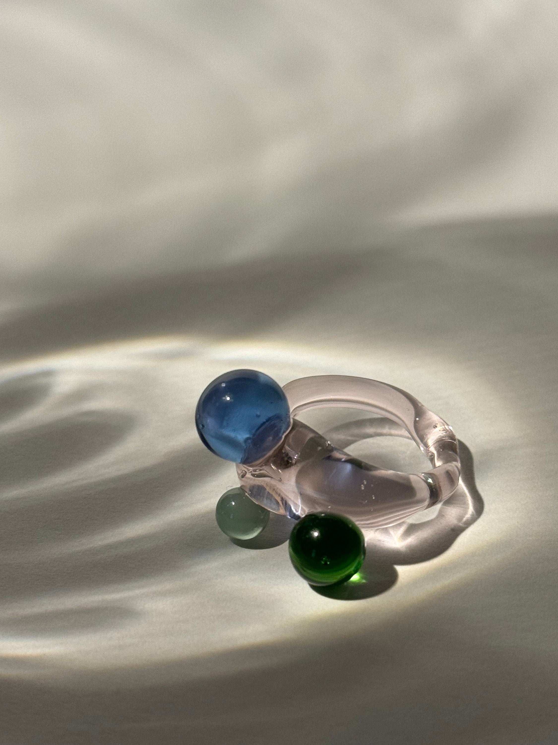 Playful colourful Glass Ring