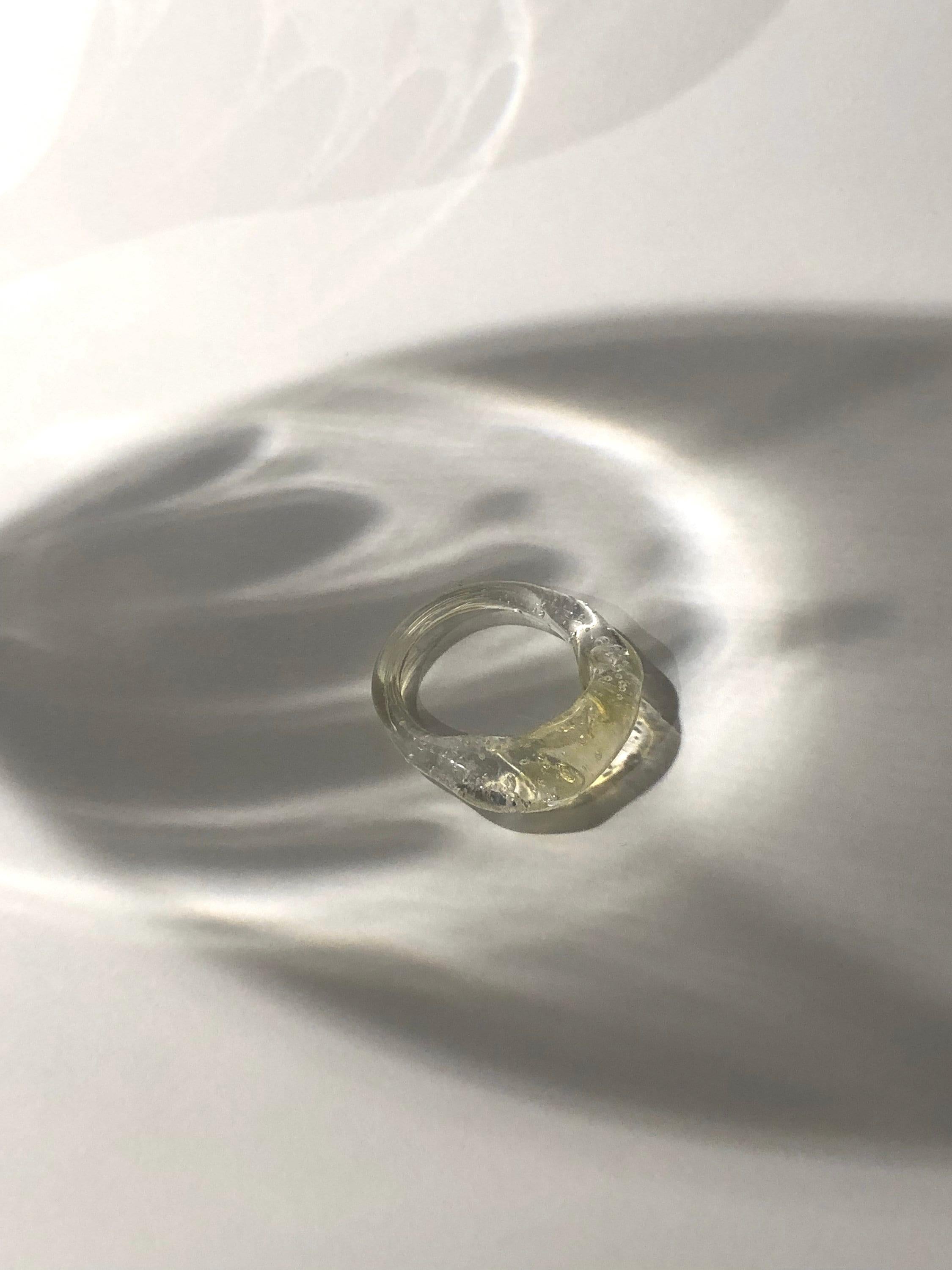Yellow sunshine Glass Ring