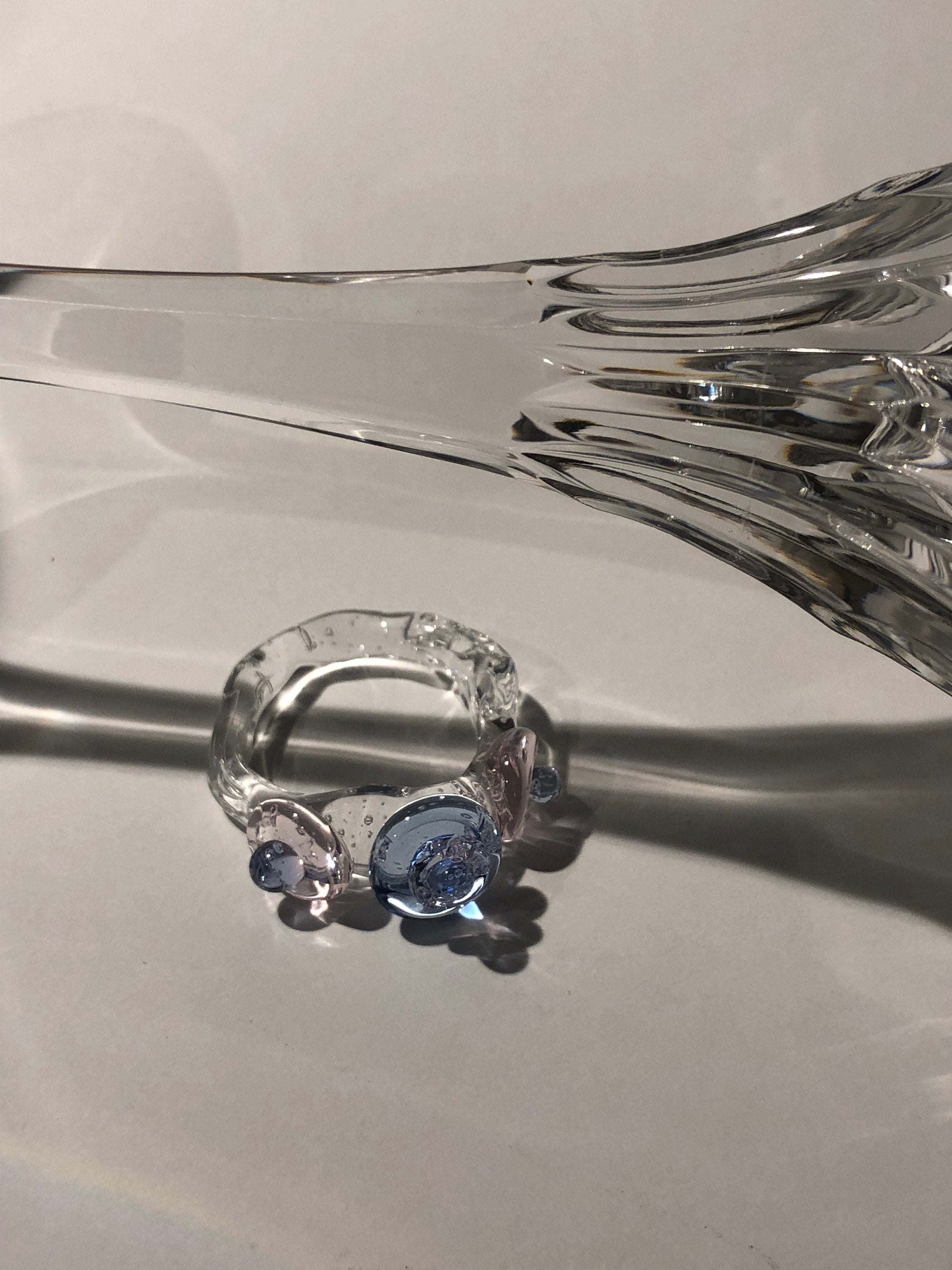 Pebble Stone Glass Ring