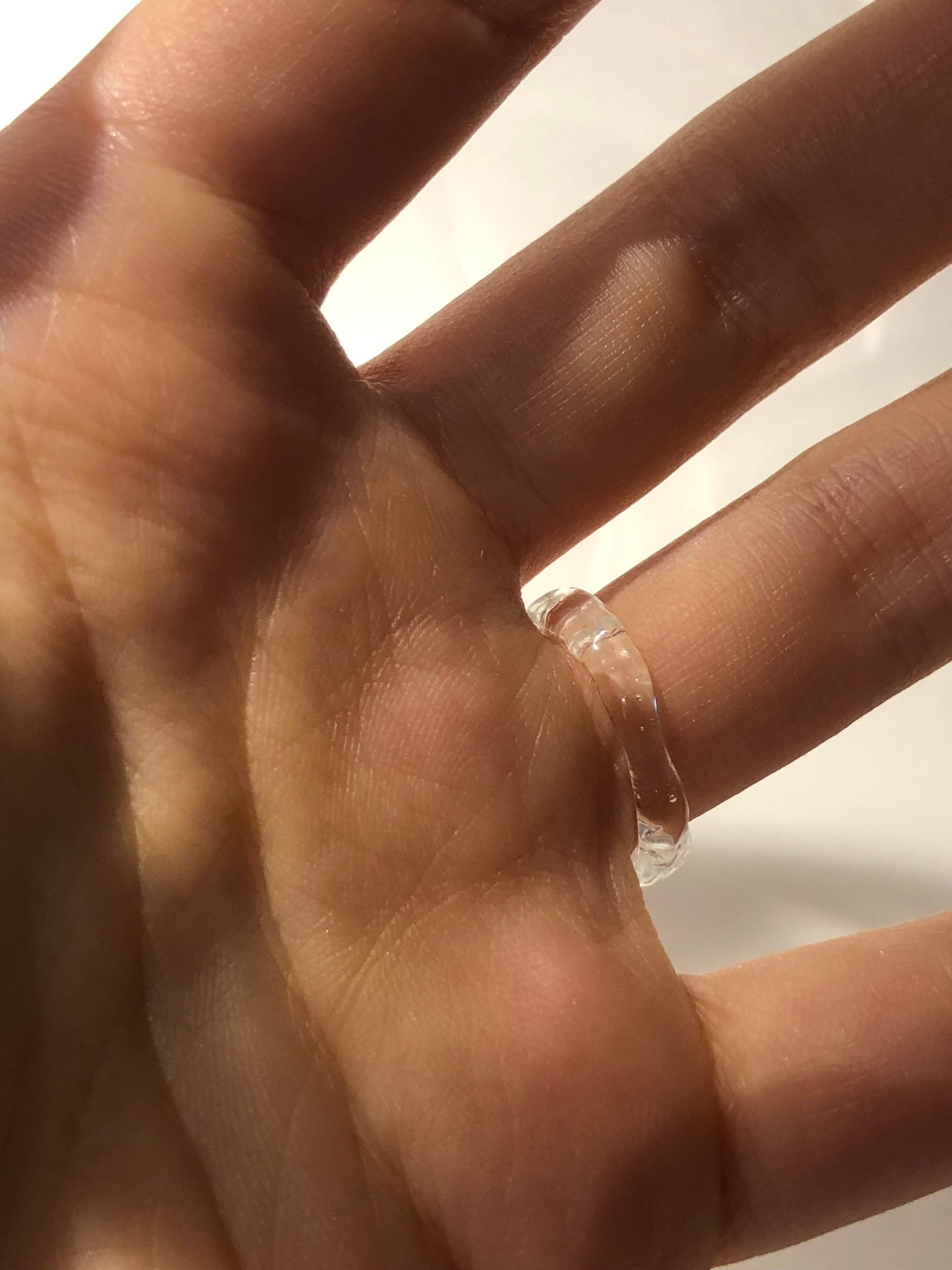 Light Blue Bubble Glass Ring