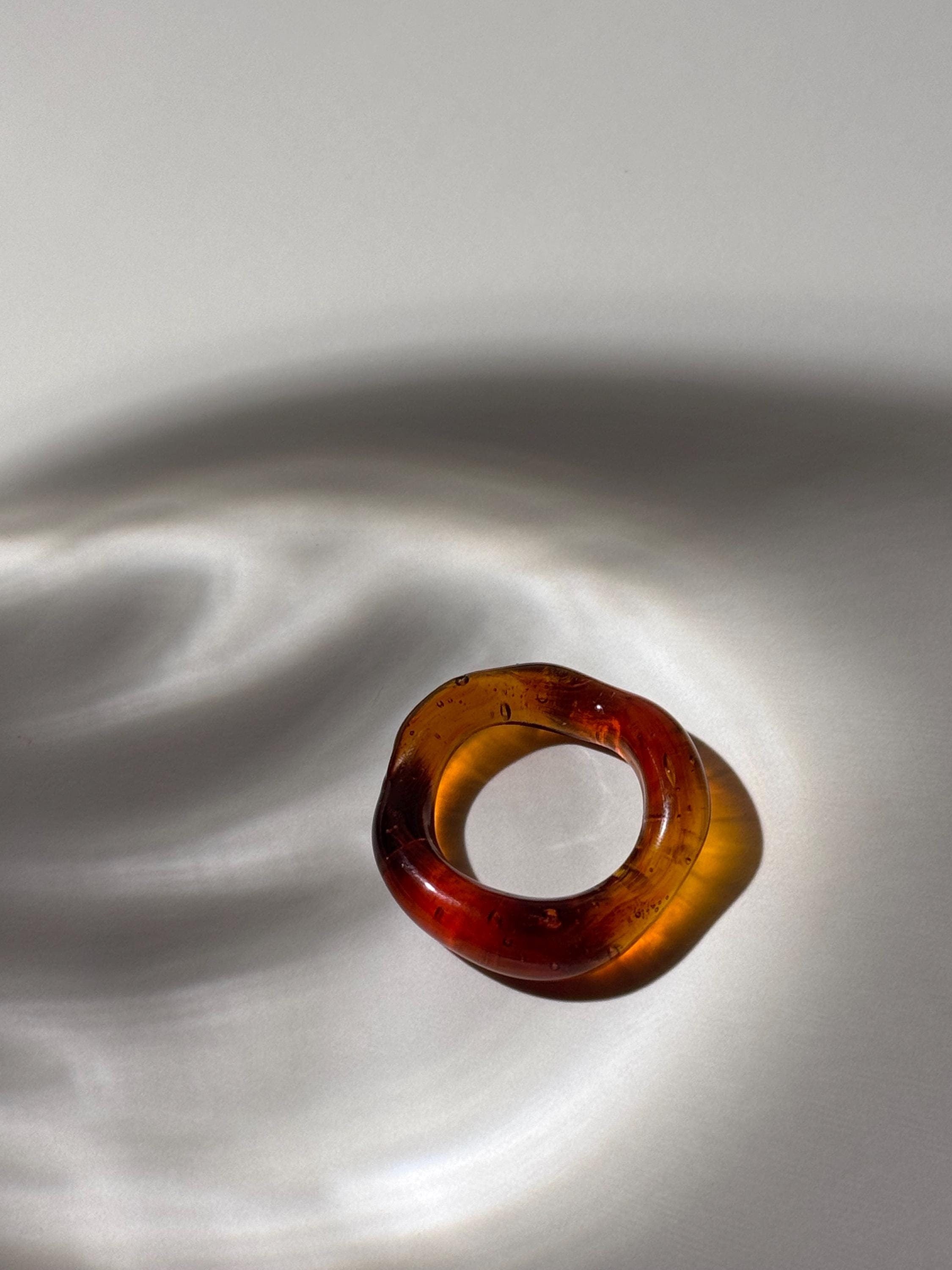 Salted caramel coloured Glass Ring