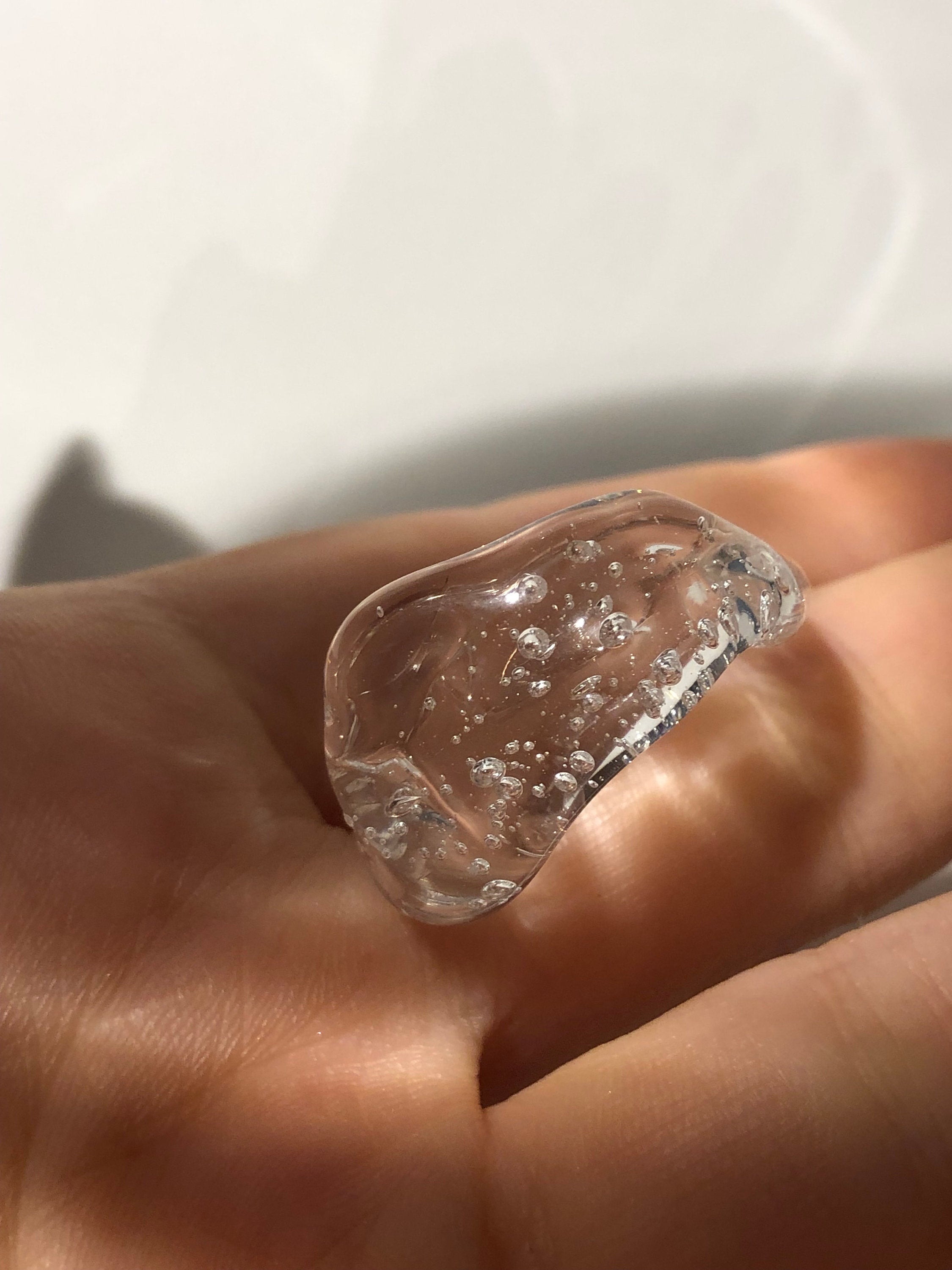 Chunky Clear Glass Ring