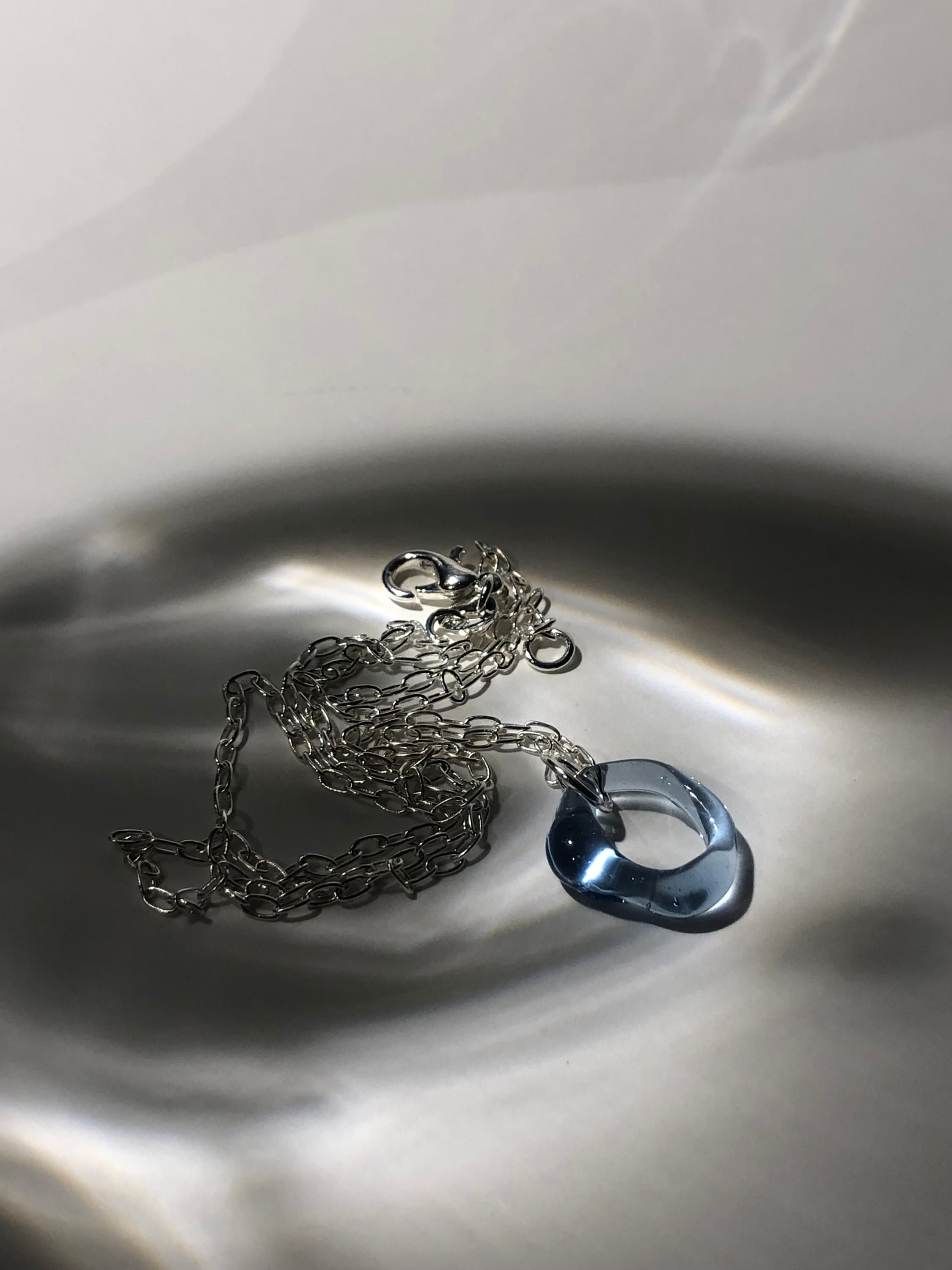 Charming Tiny Blue Glass Pendant