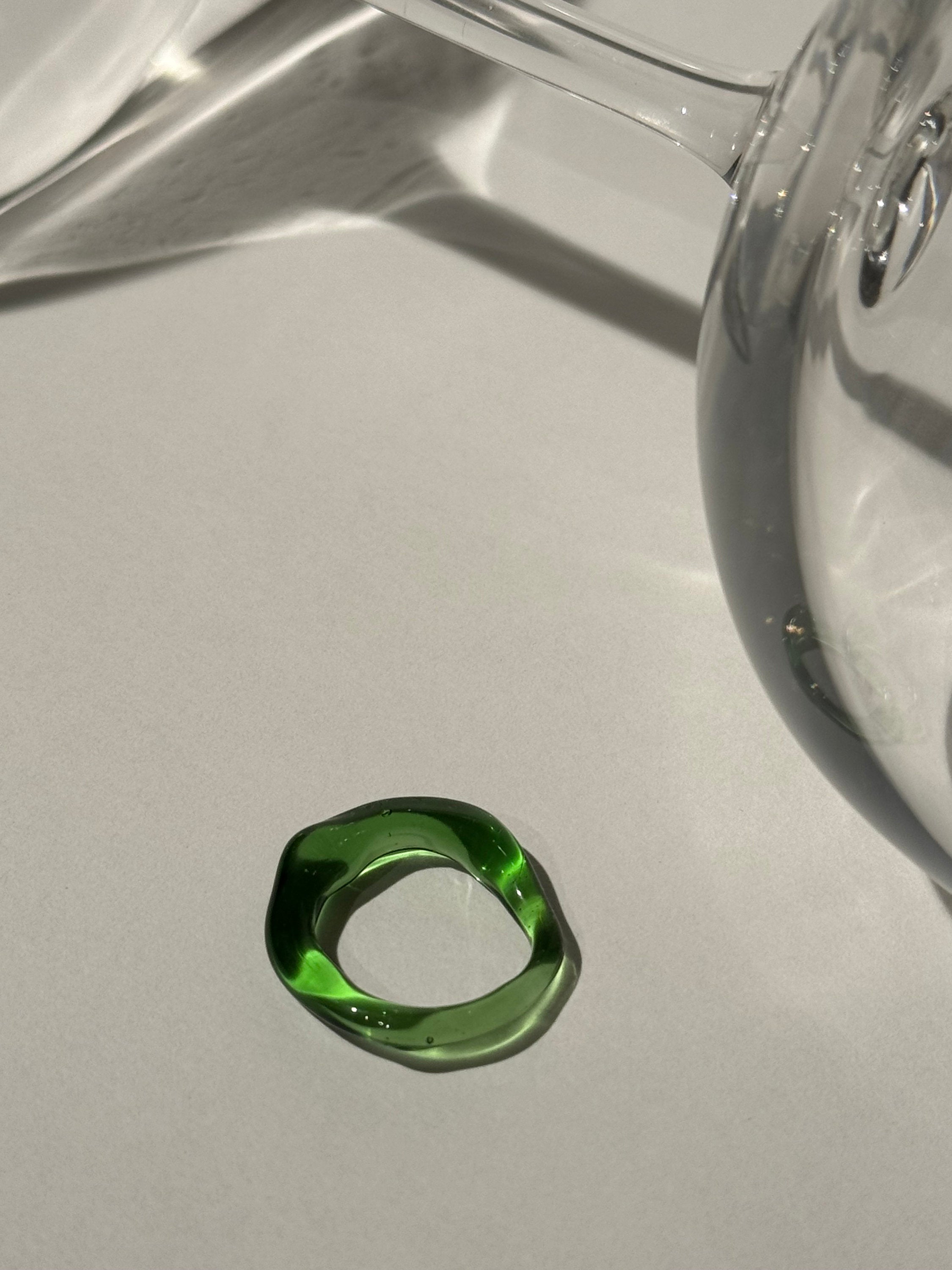 Vibrant Green Glass Ring