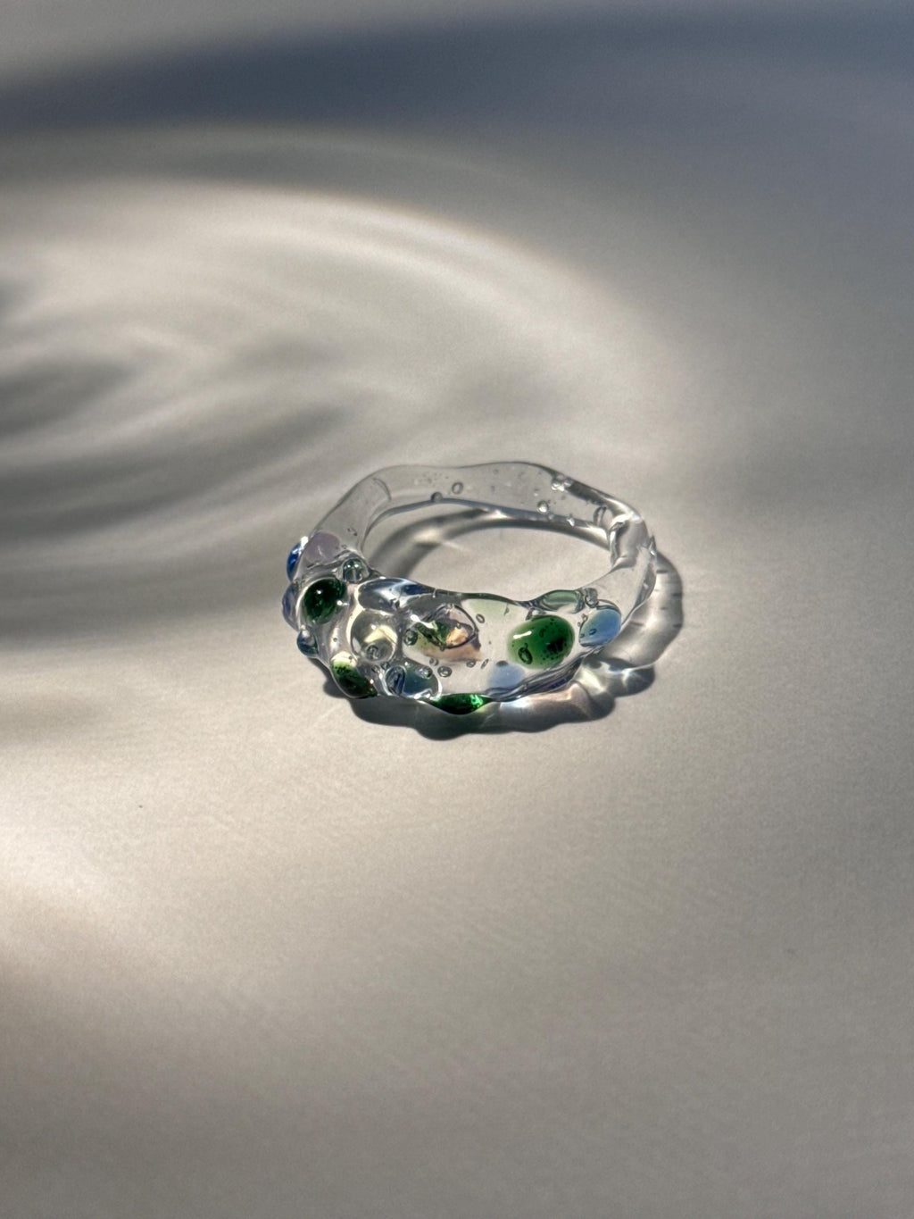 Soft colourful dotted Glass Ring