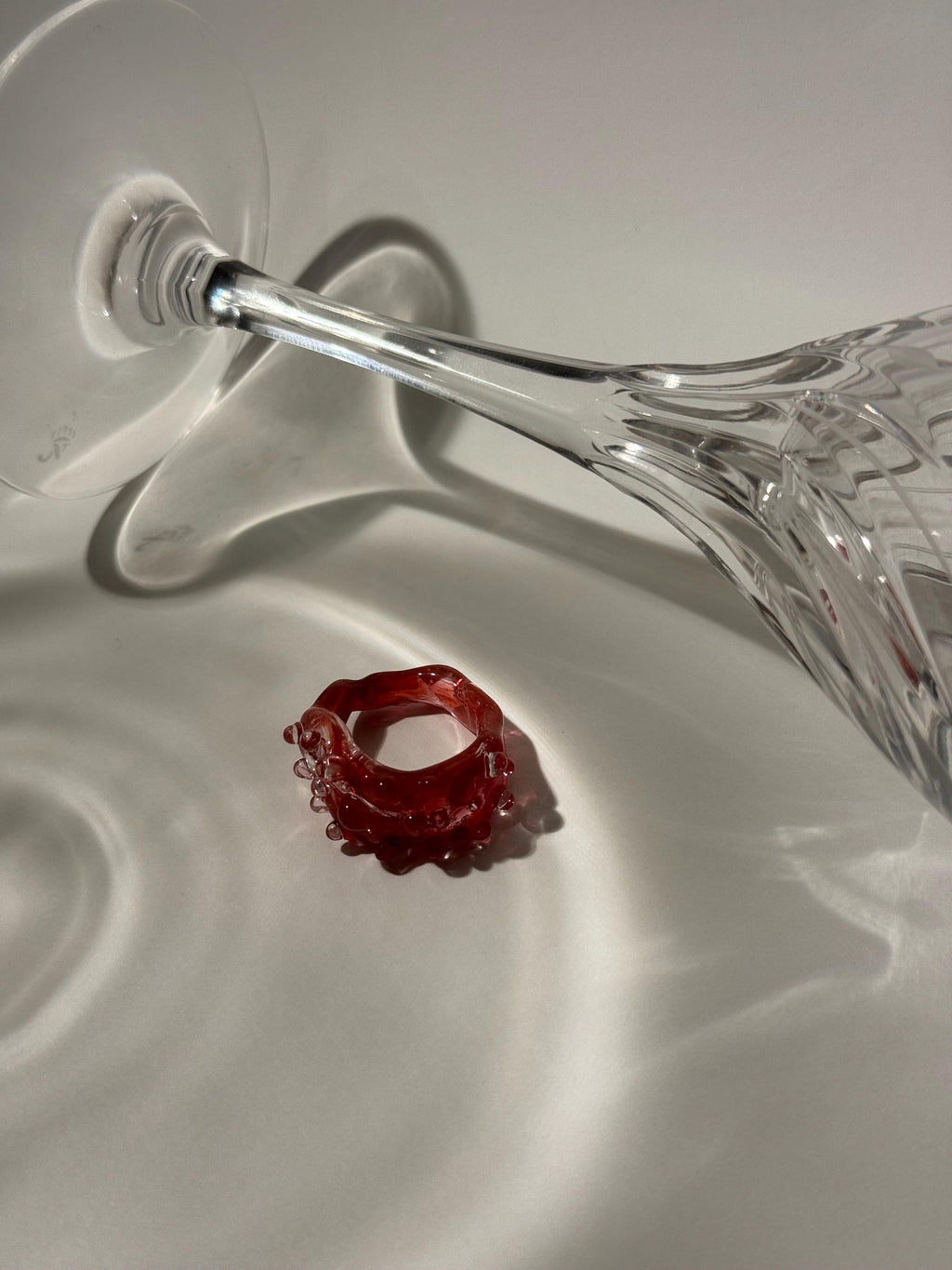 Chunky Red Glass Ring