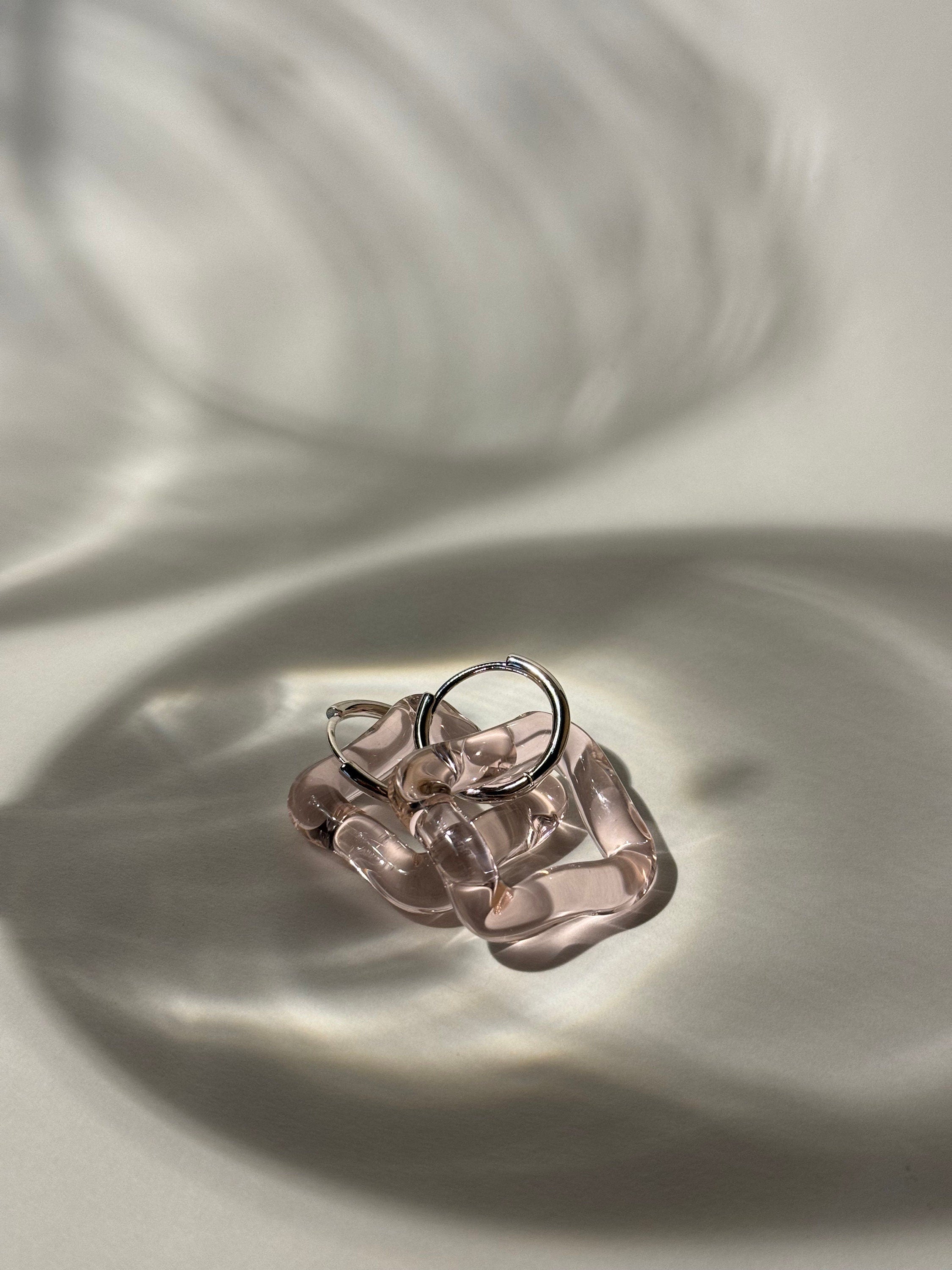 Square Rose Hoop Earrings
