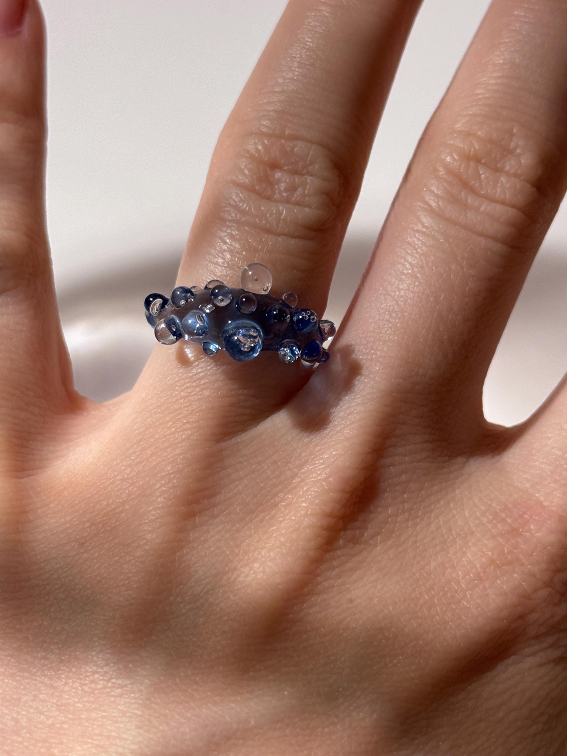 Raindrop glass ring