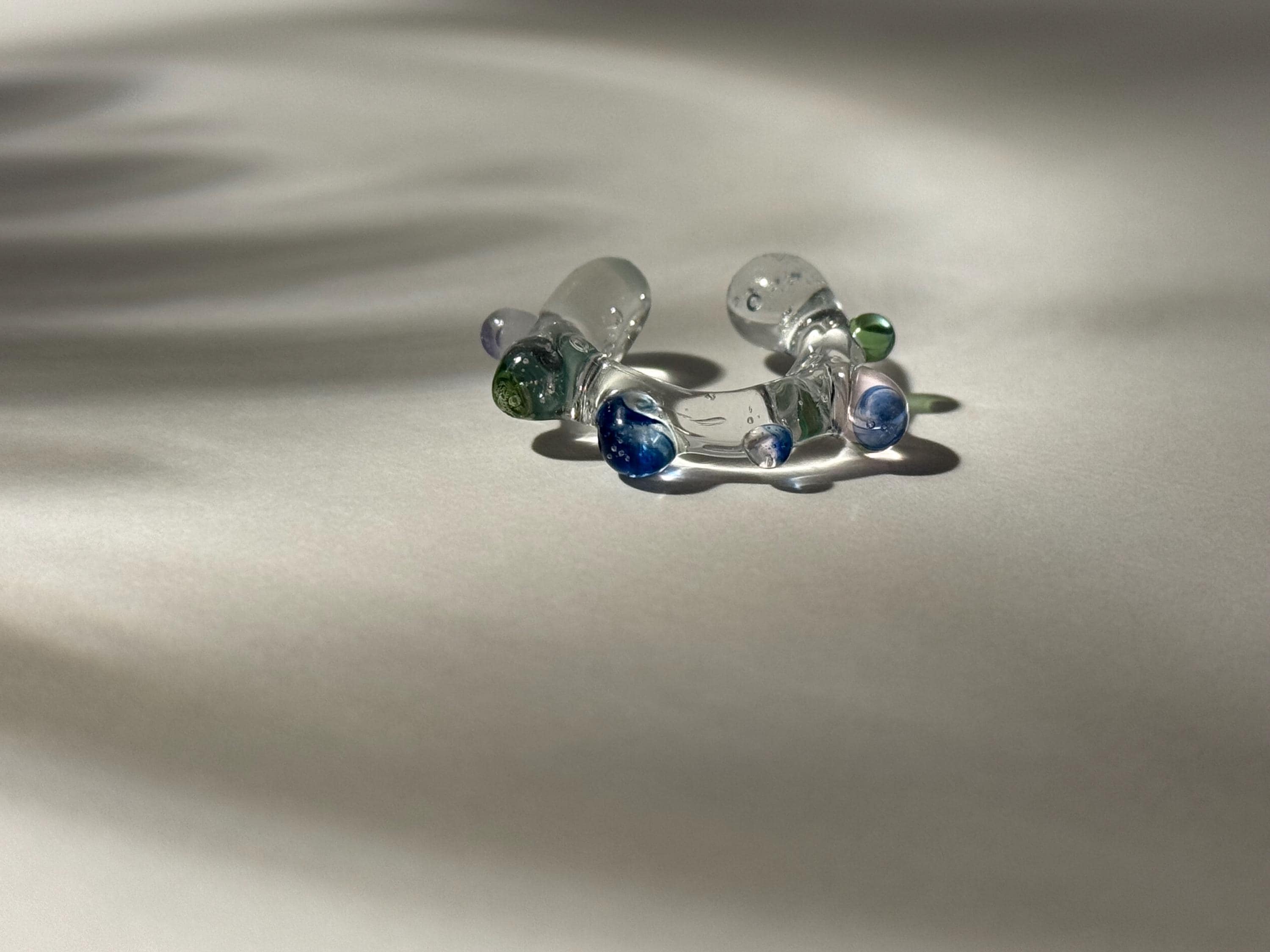 Playfully bubbly Glass Earcuff