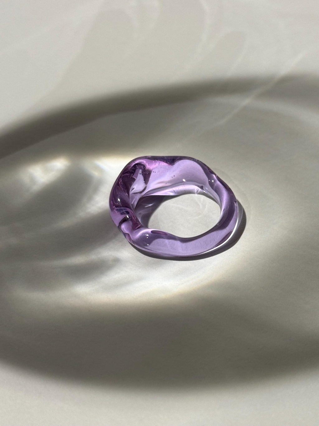 Chunky Purple Glass Ring